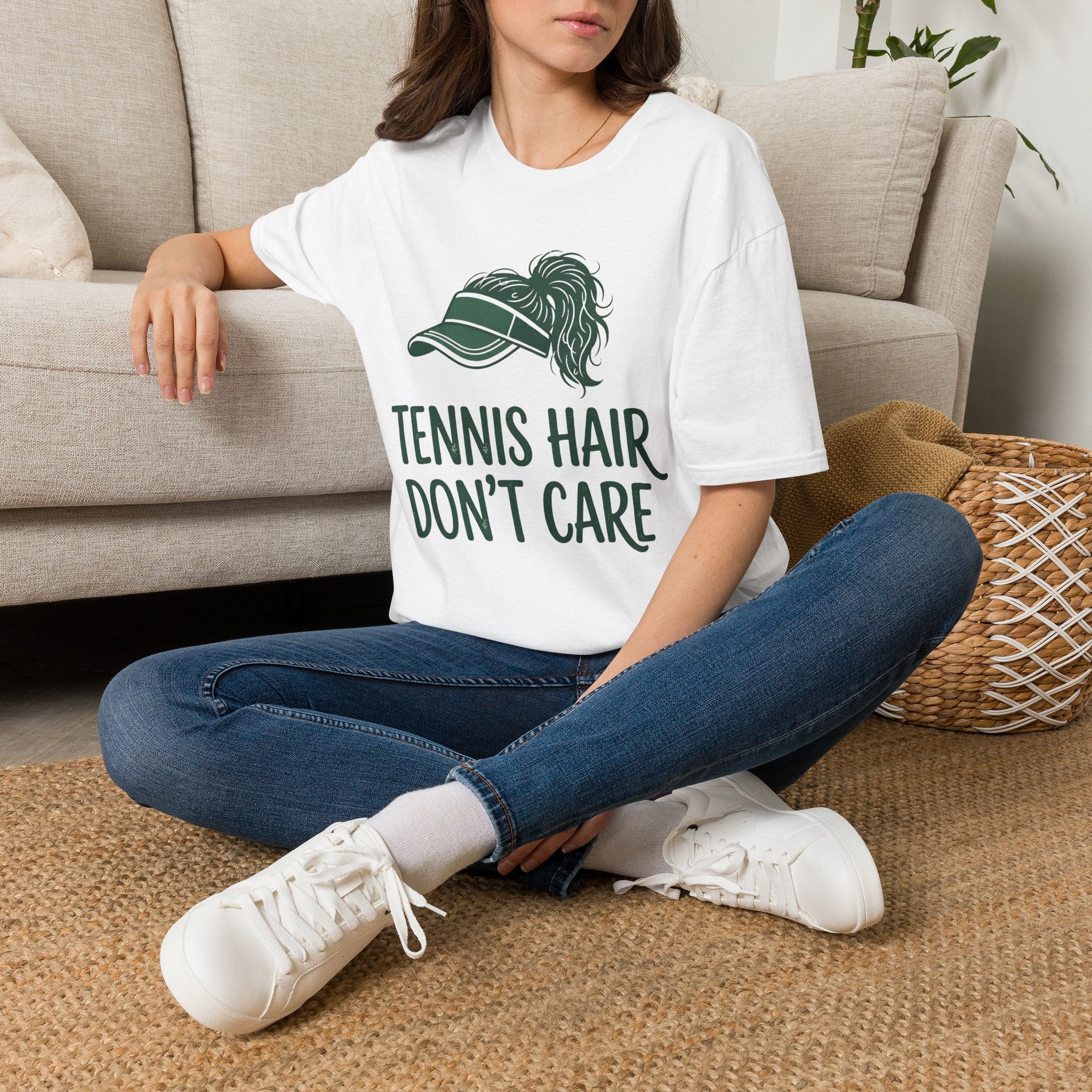 tennis hair don't care t-shirt