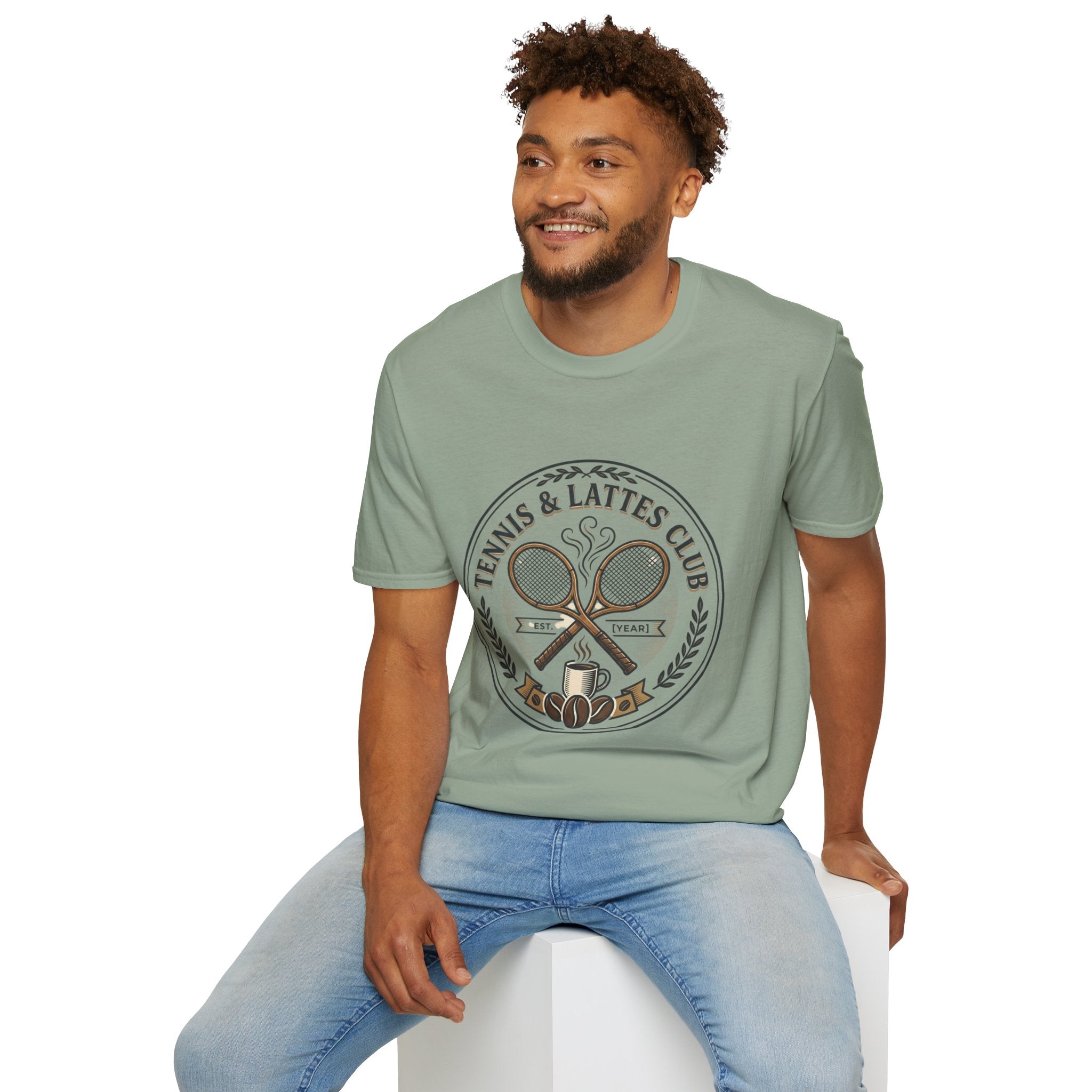 Tennis & Lattes Club Graphic Tee — Vintage Tennis & Coffee Crew