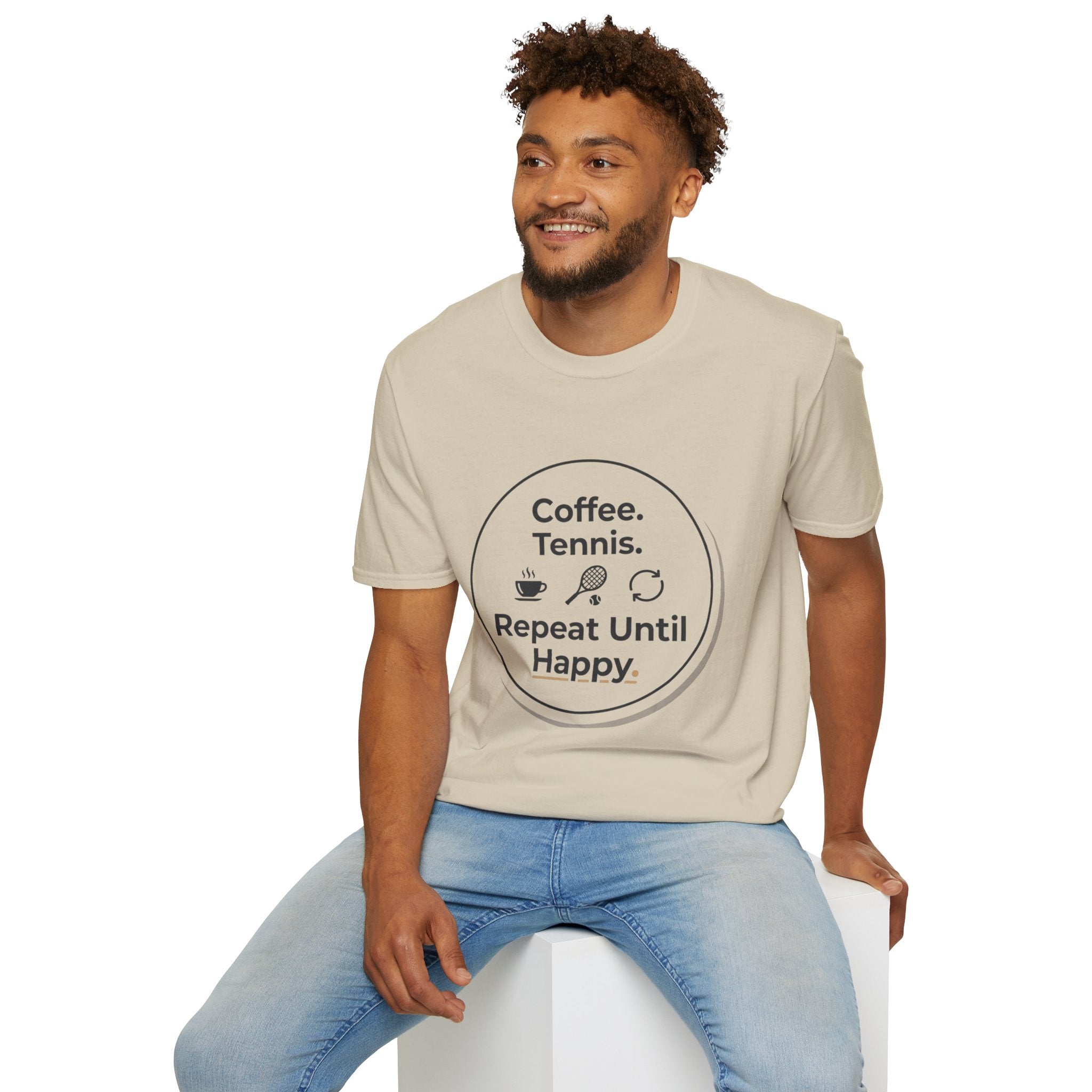 Coffee. Tennis. Repeat Until Happy. T-Shirt