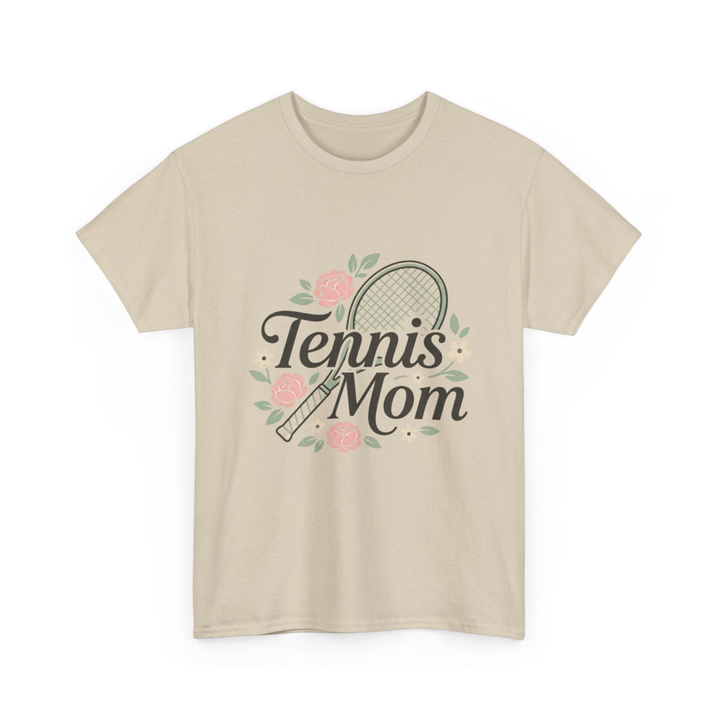 Tennis Mom T‑Shirt — Floral Tennis Racket Tee for Proud Sports Moms