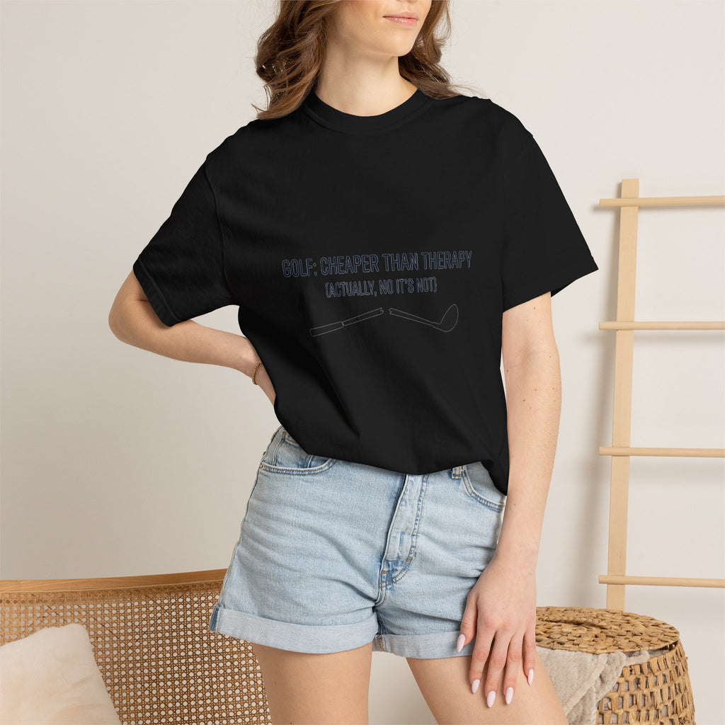 Golf: Cheaper Than Therapy T-Shirt — Funny Golfers Tee