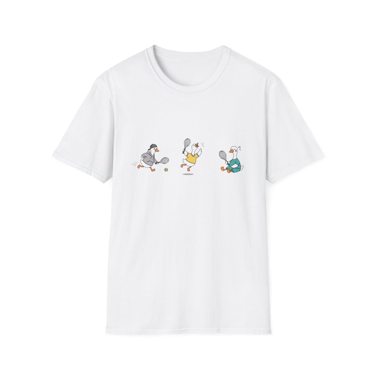 Tennis Ducks T-Shirt — Cute Minimalist Tennis Players Tee
