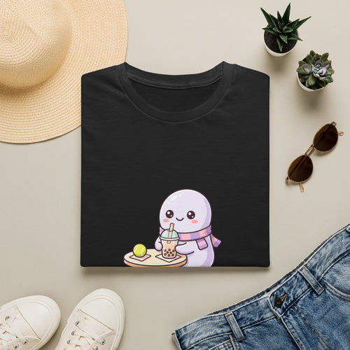 Cute Seal Cafe T-Shirt — Kawaii Sea Otter Drinking Bubble Tea