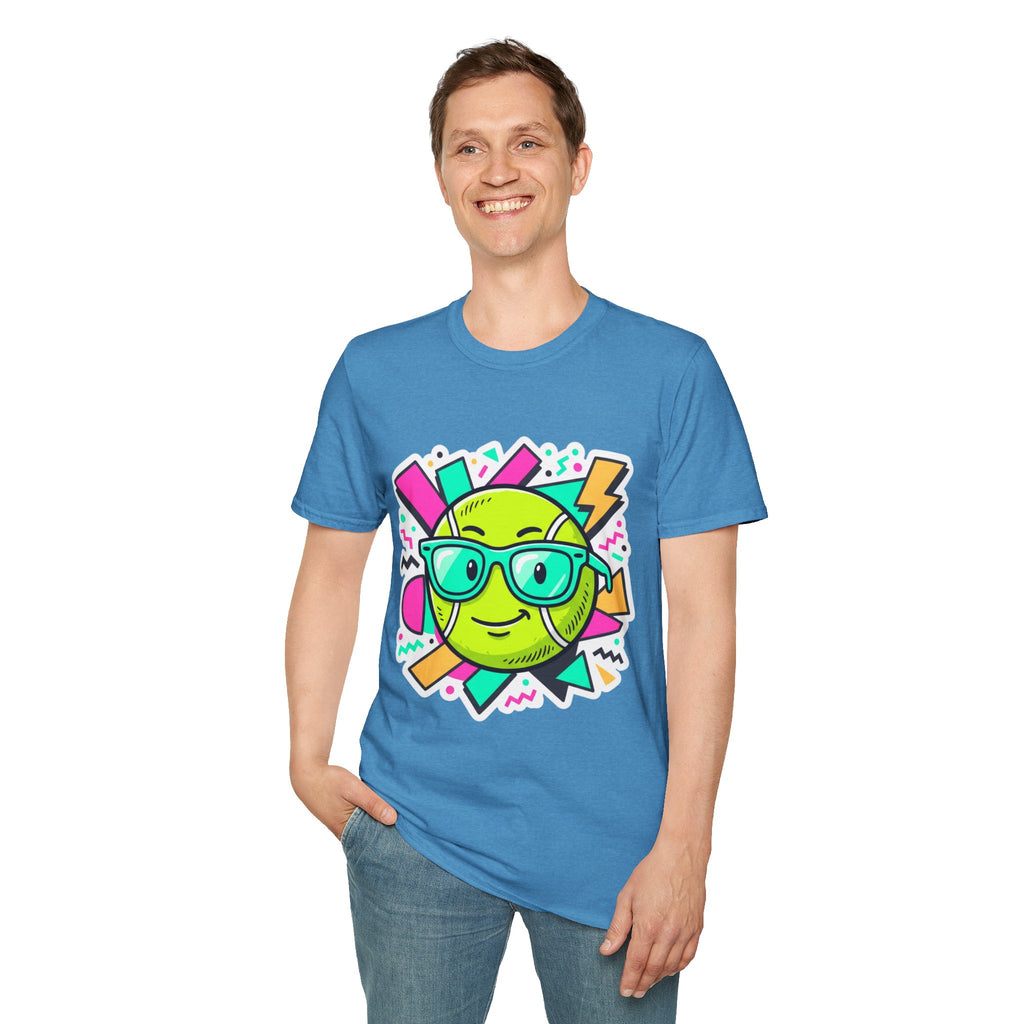 Retro Smiley Sunglasses T-Shirt — Neon Pop Graphic Tee