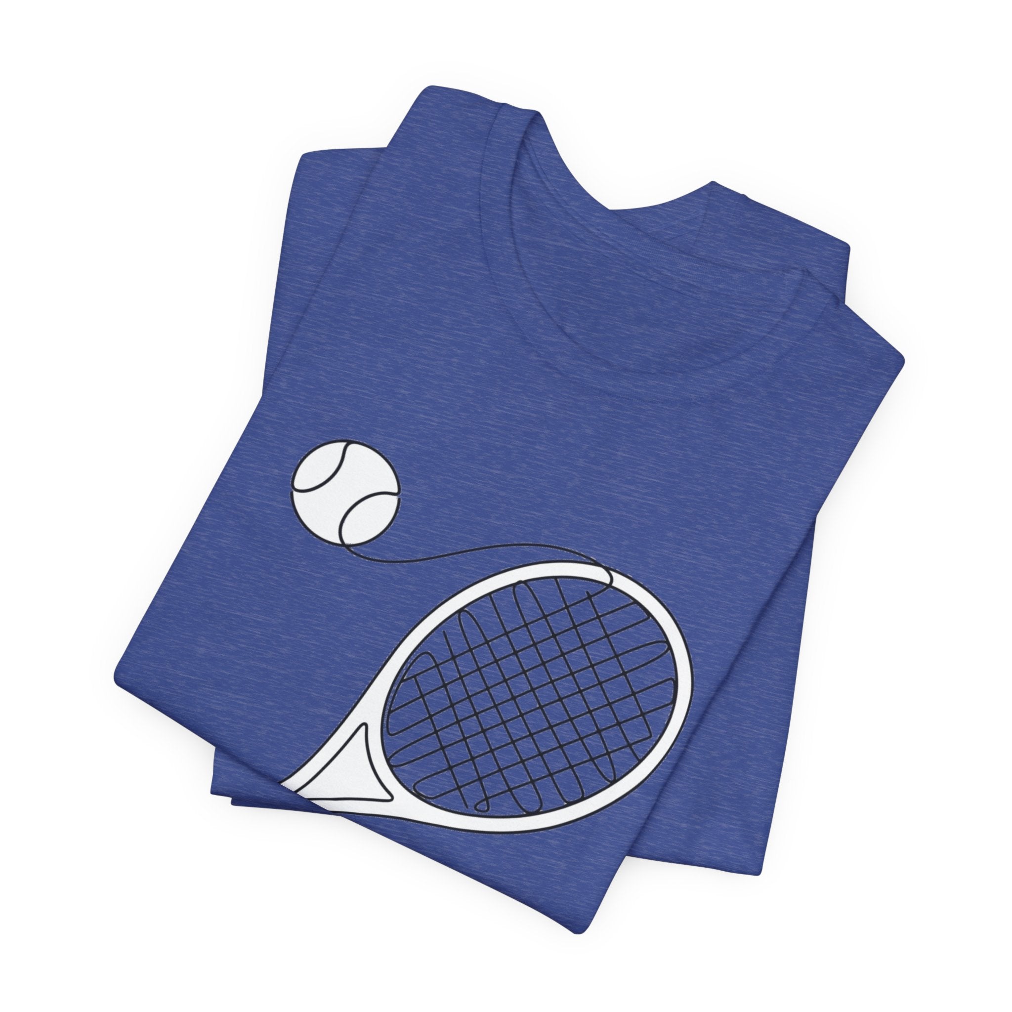 Tennis Racket & Ball Graphic Tee – Minimal Sports T‑Shirt for Players & Fans