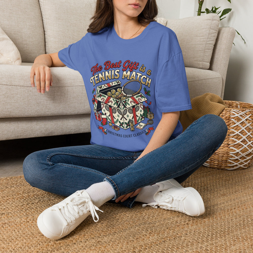 T-Shirt — “The Best Gift Is a Tennis Match” Vintage Tennis Graphic Tee
