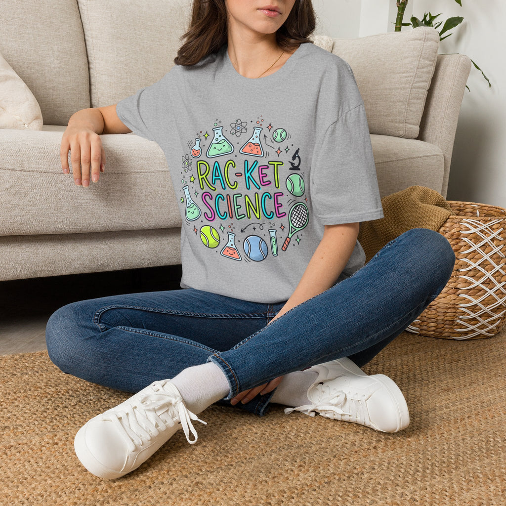 Racket Science T-Shirt — Cute Tennis & Science Graphic Tee