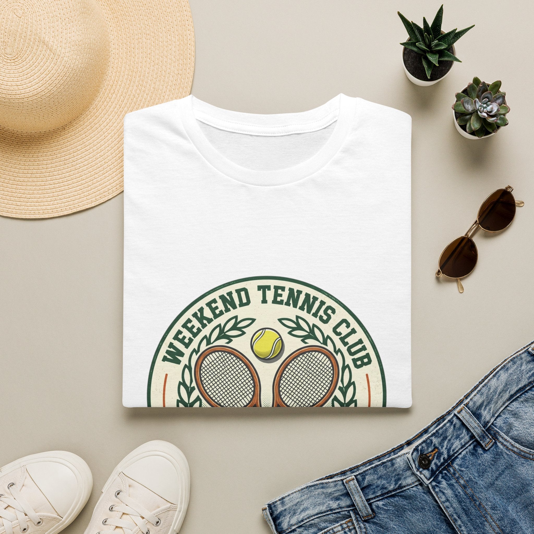 Weekend Tennis Club T-Shirt — Retro Tennis Racket & Ball Graphic