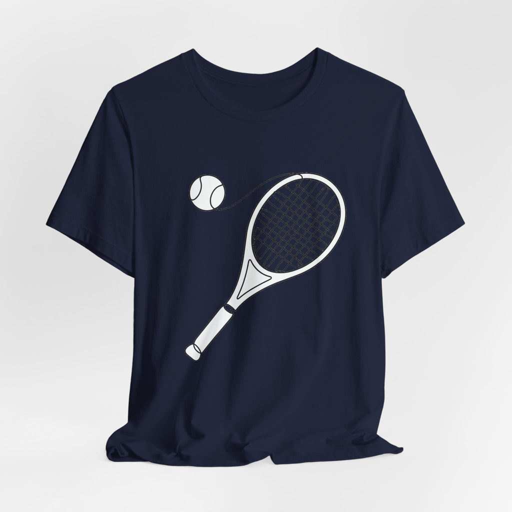 Tennis Racket & Ball Graphic Tee – Minimal Sports T‑Shirt for Players & Fans