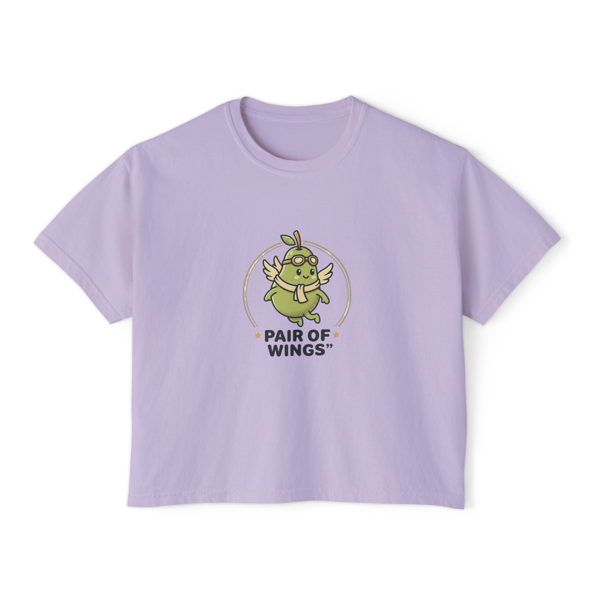 Pair of Wings Tee — Cute Winged Monster Graphic Women's Boxy T‑Shirt