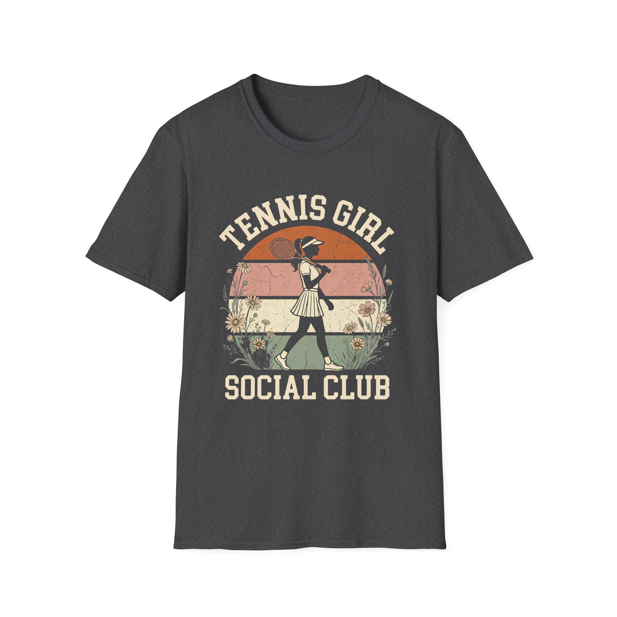 Retro Tennis Girl T-Shirt — Vintage Tennis Club Graphic Tee