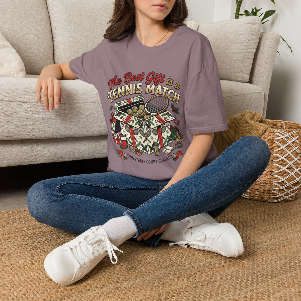 T-Shirt — “The Best Gift Is a Tennis Match” Vintage Tennis Graphic Tee