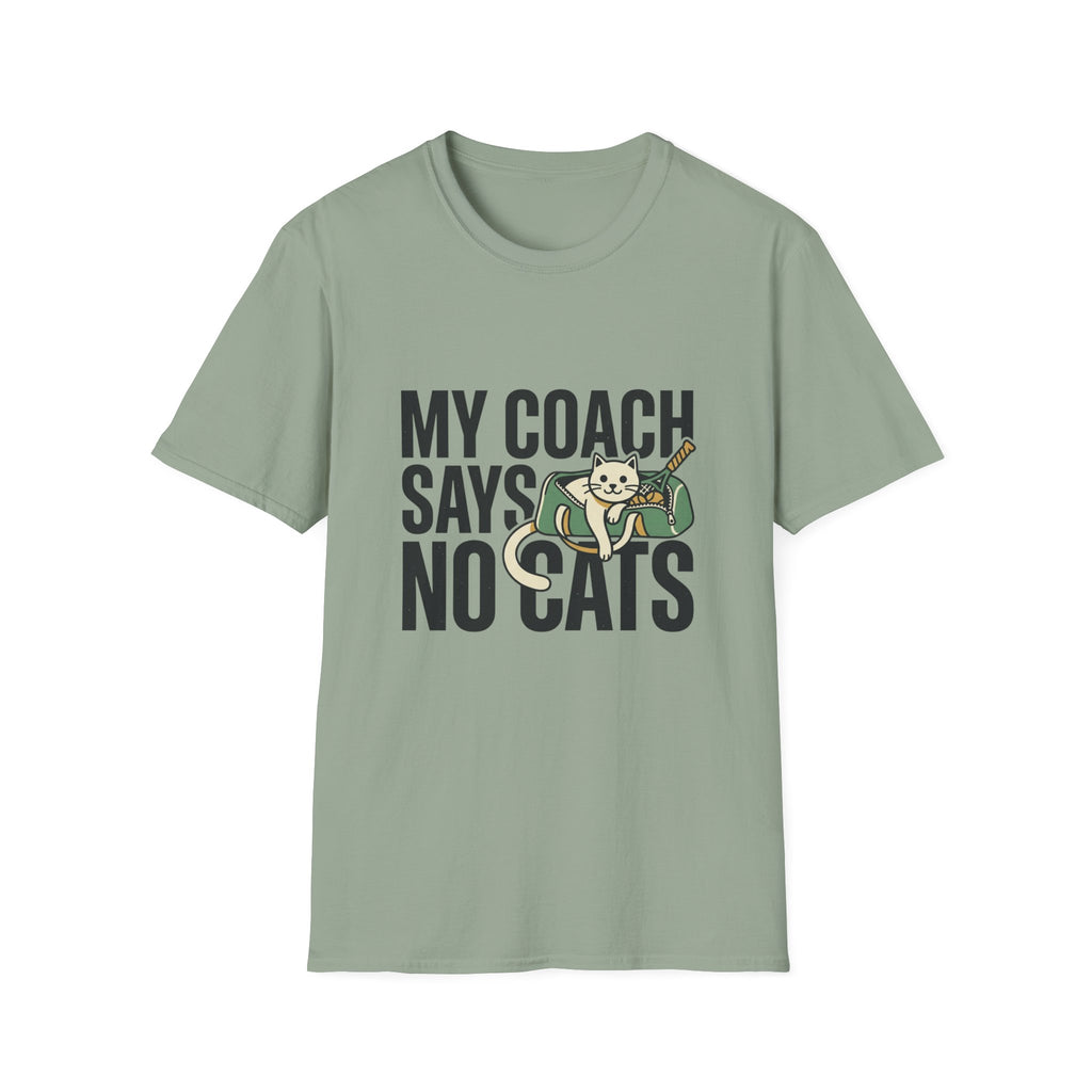 My Coach Says No Cats Funny Cat T-Shirt