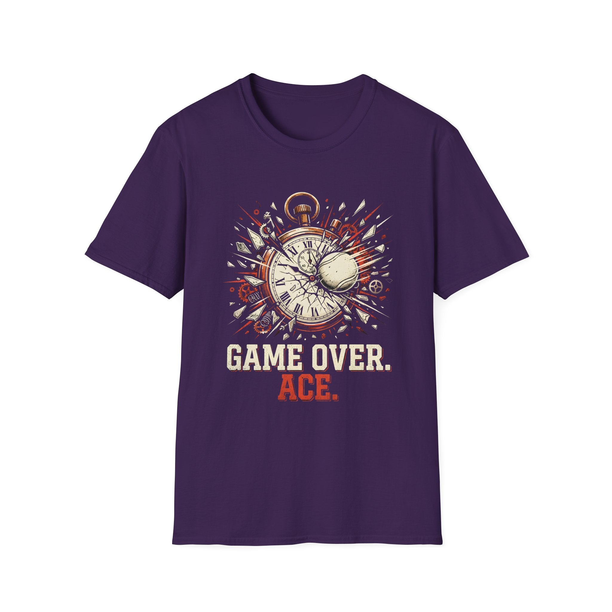Game Over Ace T-Shirt — Vintage Pocket Watch Explosion Gamer Tee