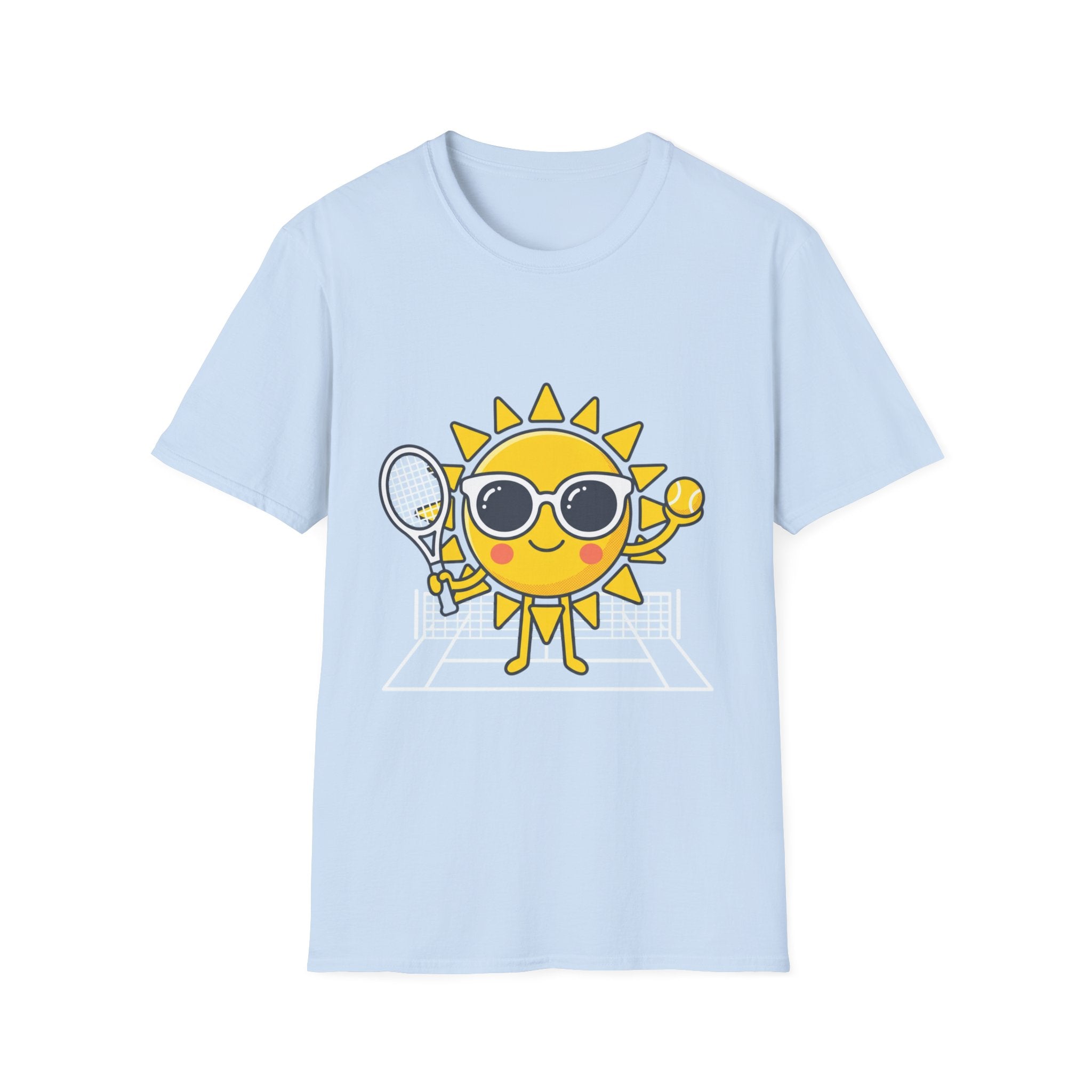 Sunshine Tennis Tee — Cute Sunglasses Sun Graphic T-Shirt
