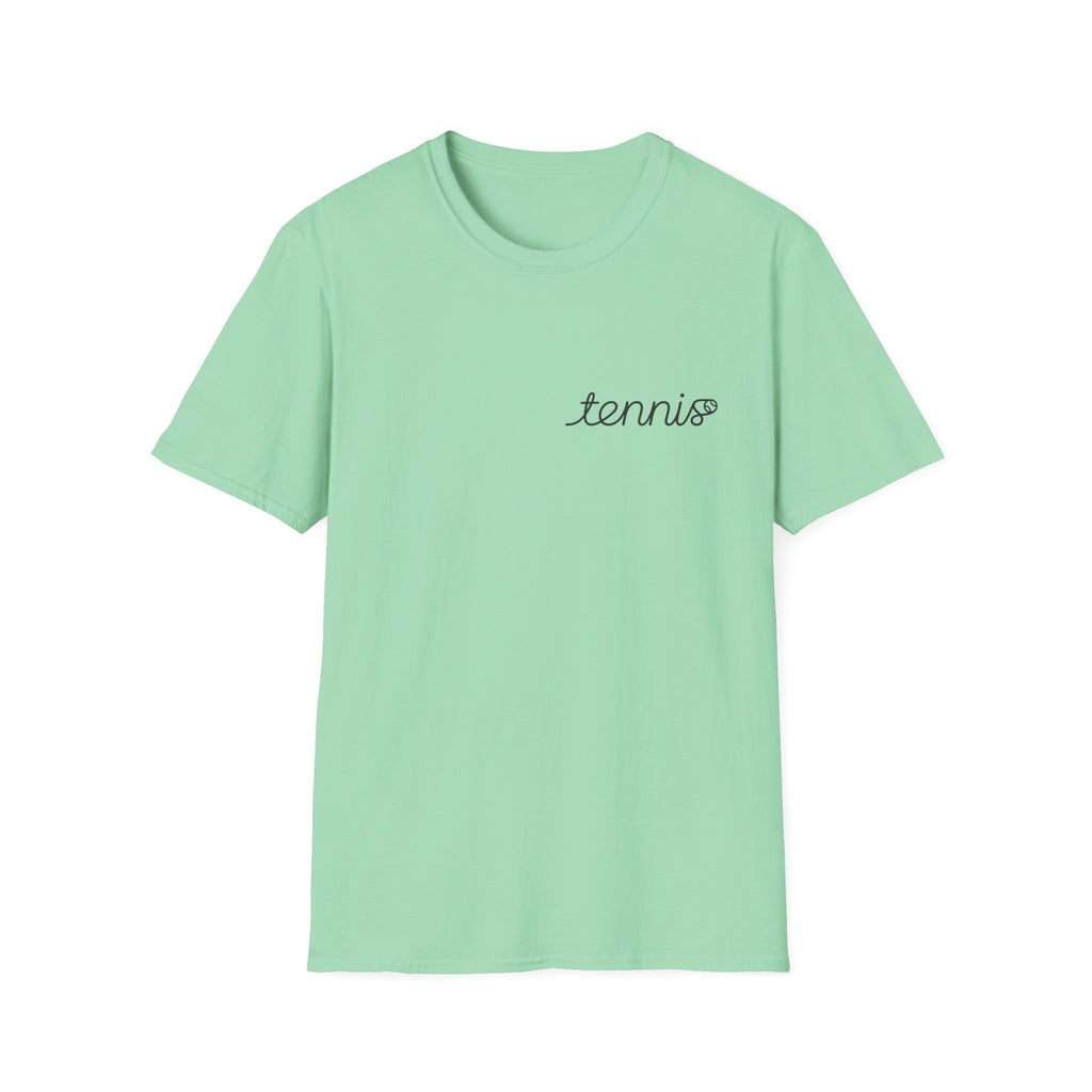 Tennis Script T-Shirt — Minimal Athletic Tee for Players & Fans