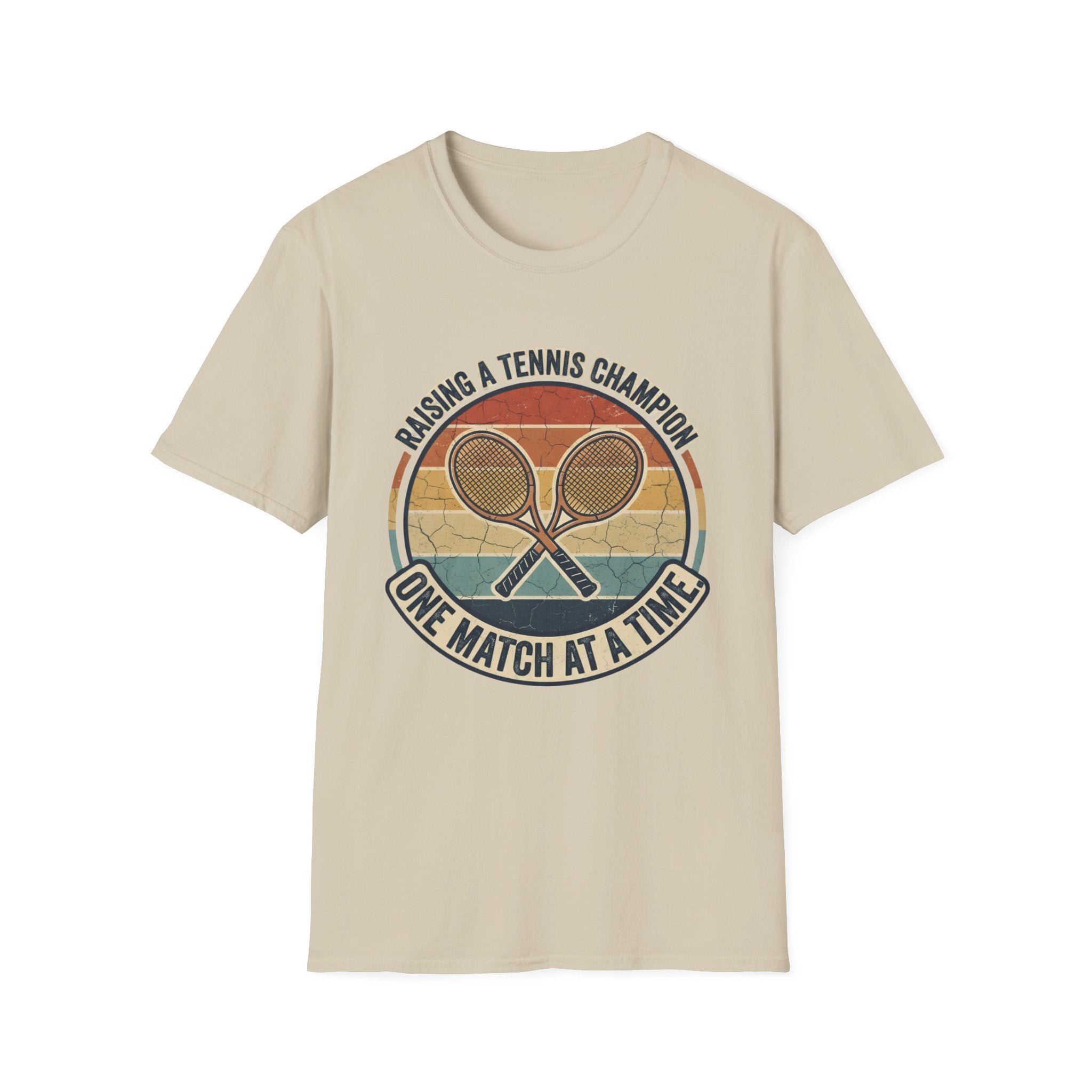 T-Shirt — Raising a Tennis Champion Vintage Graphic (“One Match at a Time”)