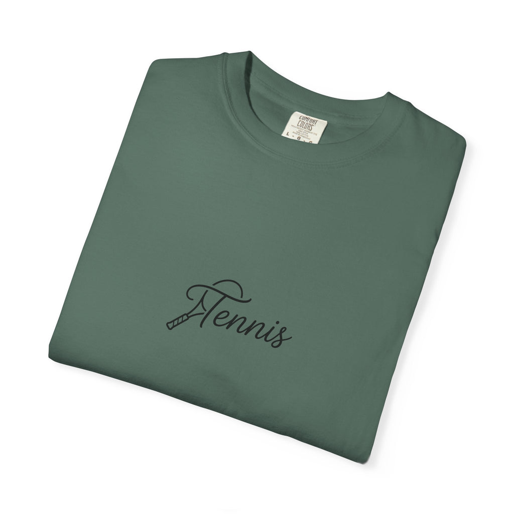 Tennis Script Tee — Minimalist Athletic Tennis T‑Shirt