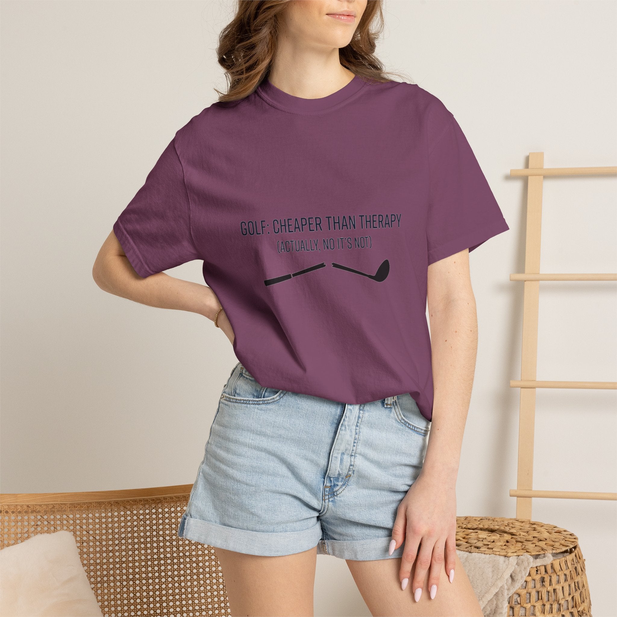 Golf: Cheaper Than Therapy T-Shirt — Funny Golfers Tee