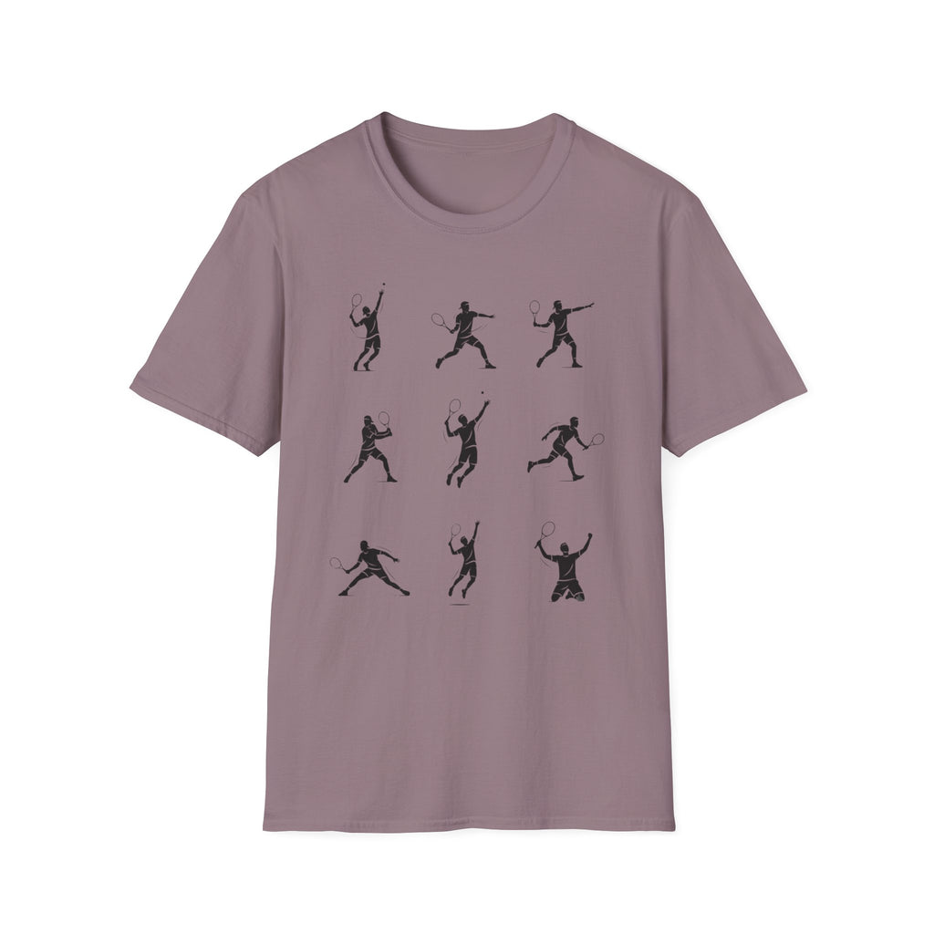 Tennis Silhouette Tee — Minimalist Racket Player Graphic T-Shirt