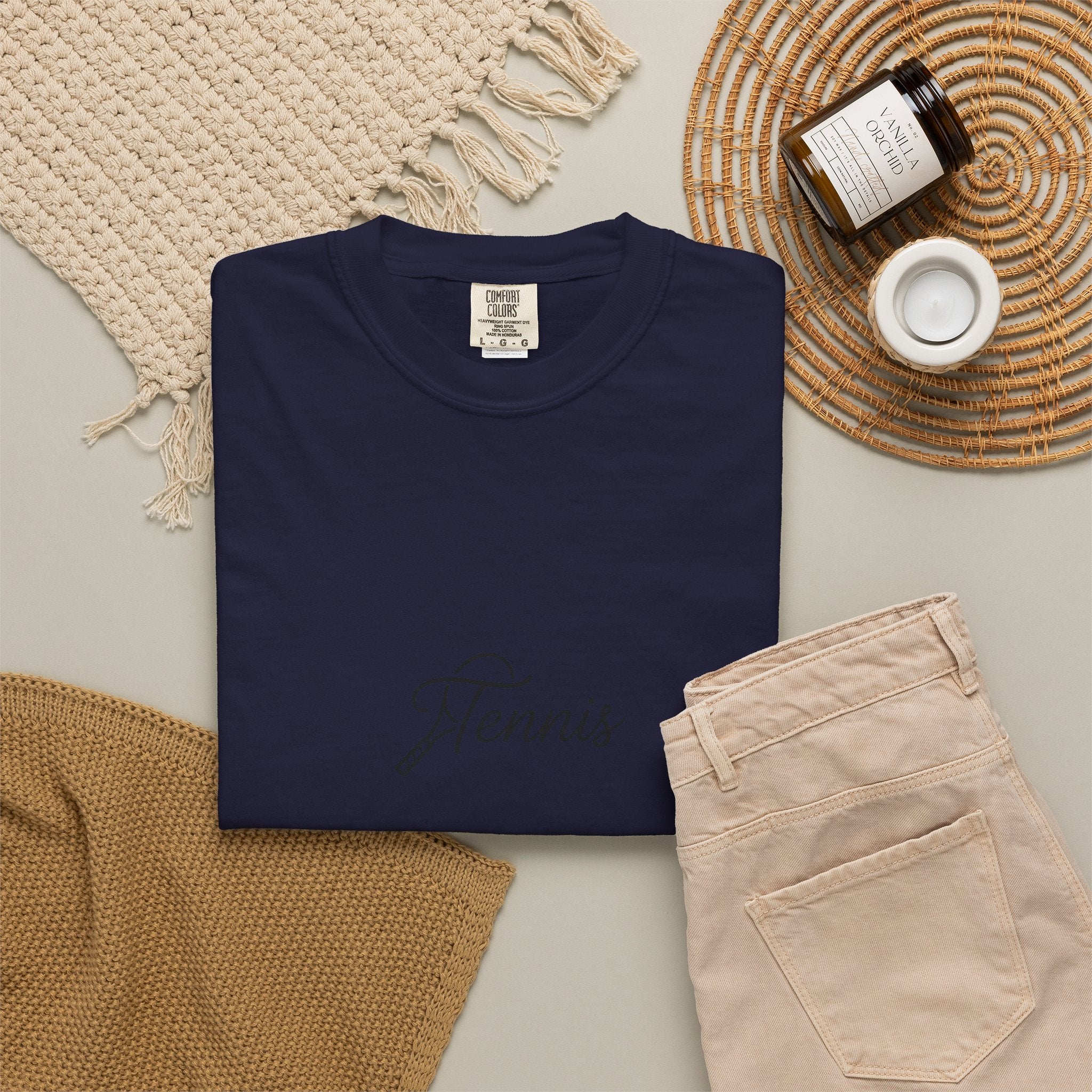 Tennis Script Tee — Minimalist Athletic Tennis T‑Shirt