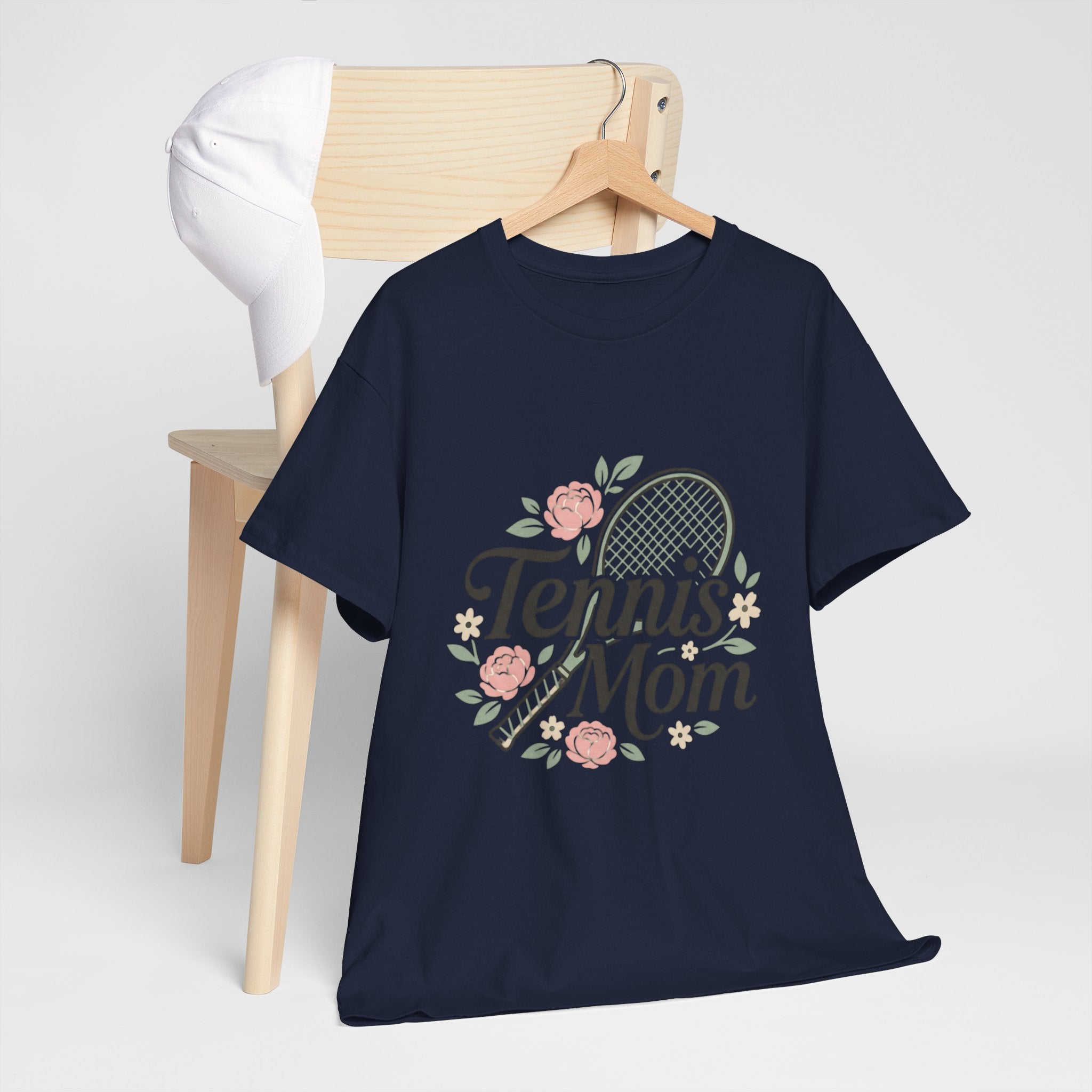 Tennis Mom T‑Shirt — Floral Tennis Racket Tee for Proud Sports Moms