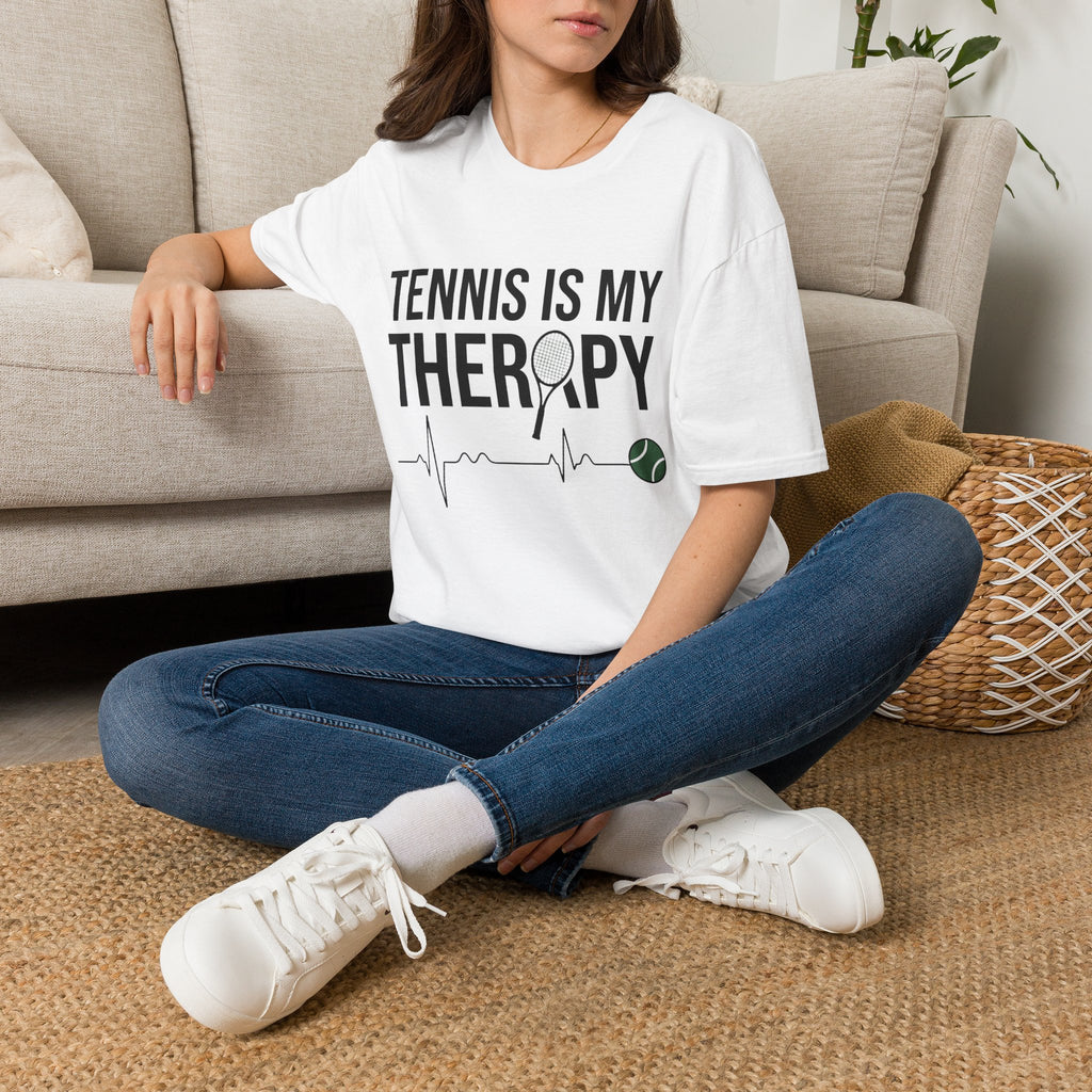 Tennis Is My Therapy T-Shirt — Funny Athletic Tennis Player Tee