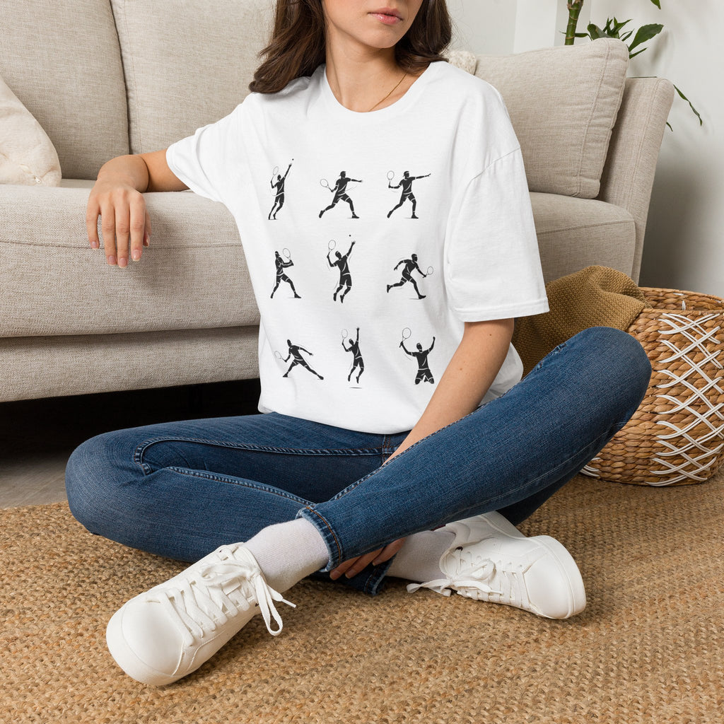 Tennis Silhouette Tee — Minimalist Racket Player Graphic T-Shirt