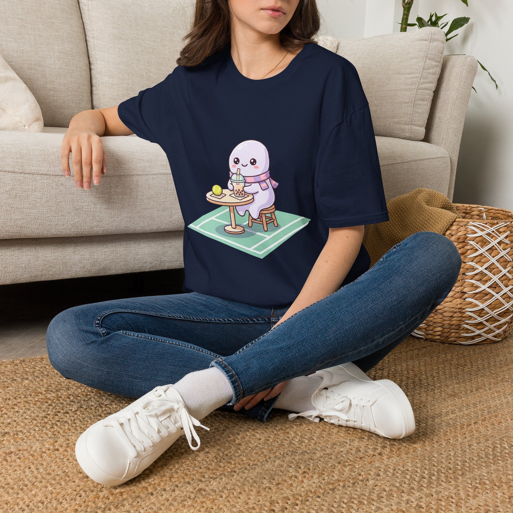 Cute Seal Cafe T-Shirt — Kawaii Sea Otter Drinking Bubble Tea