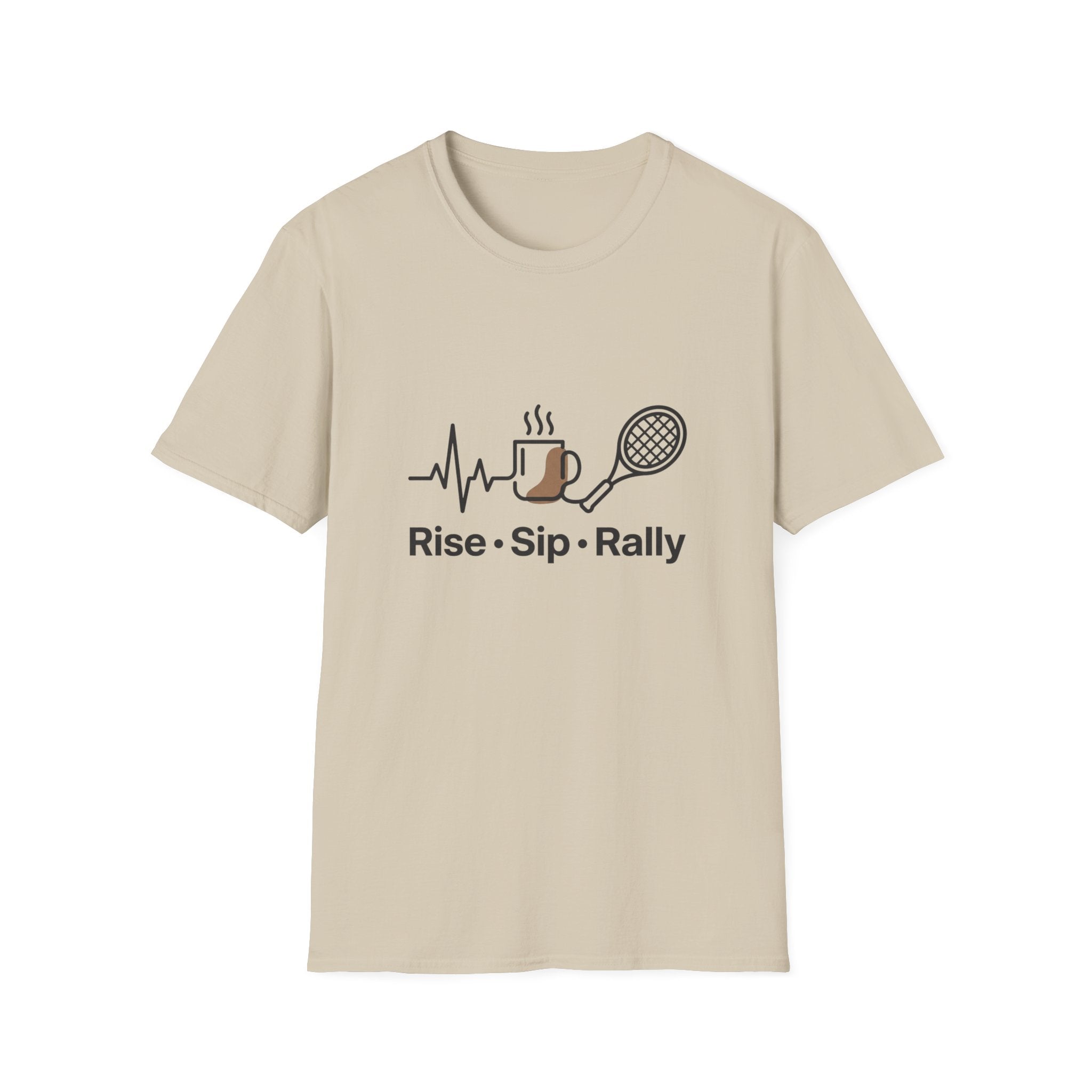 Tennis T-Shirt — Rise · Sip · Rally Coffee & Tennis