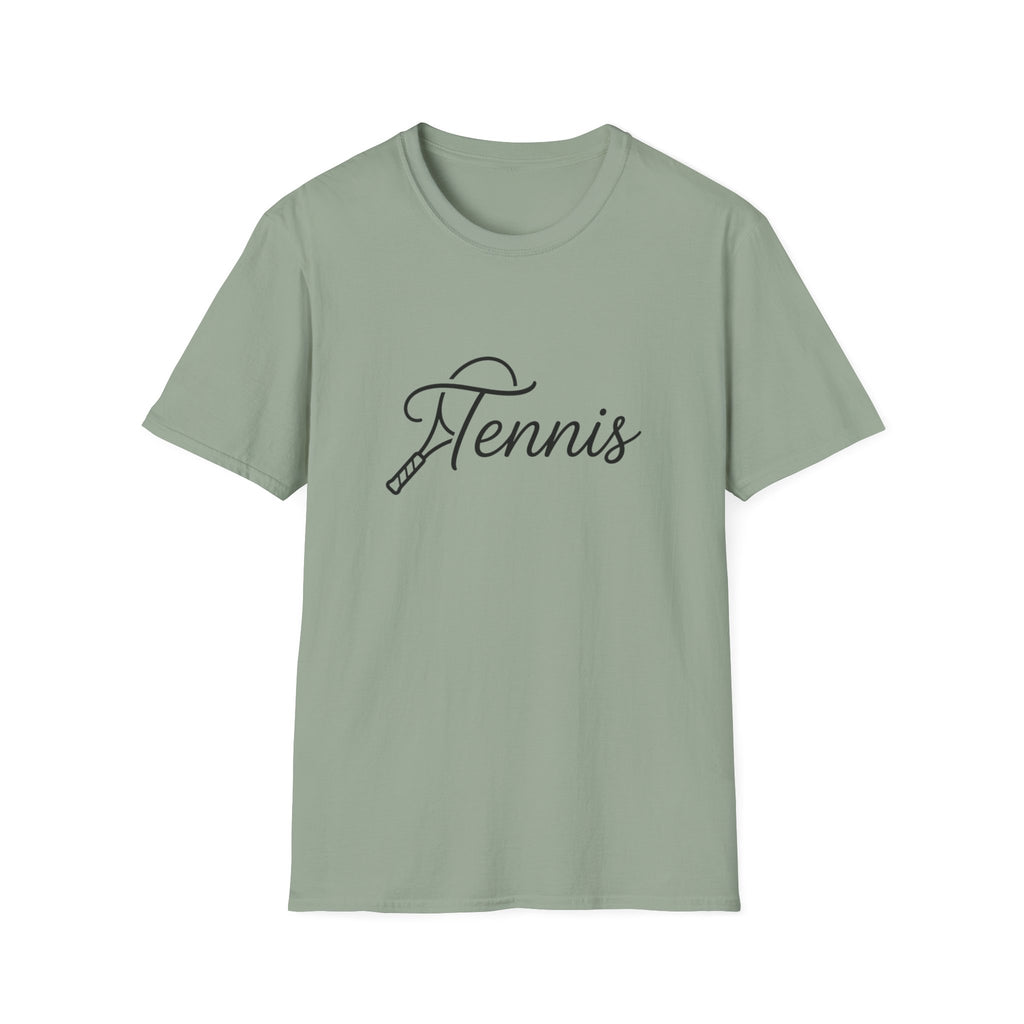 Tennis Script T-Shirt — Elegant Racket Design