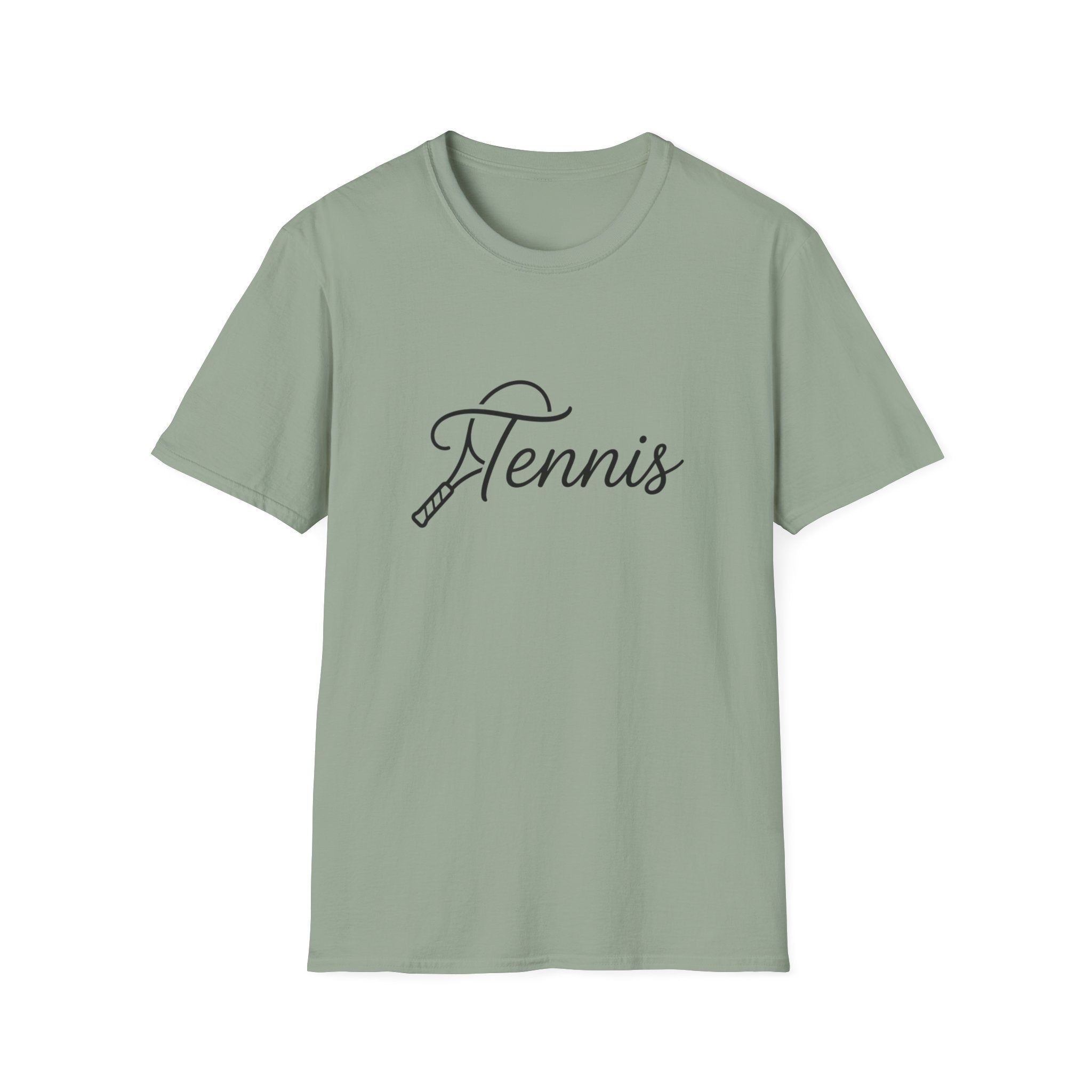 Tennis Script T-Shirt — Elegant Racket Design