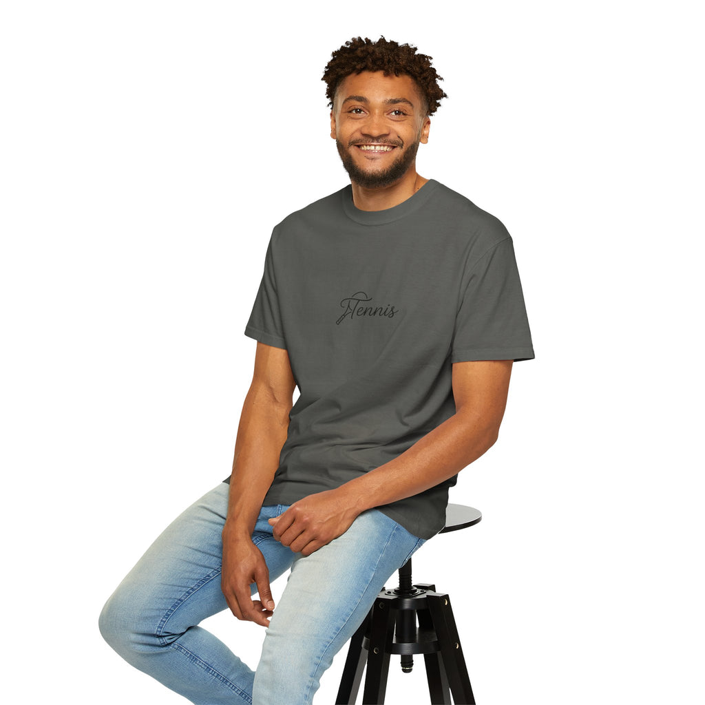 Tennis Script Tee — Minimalist Athletic Tennis T‑Shirt