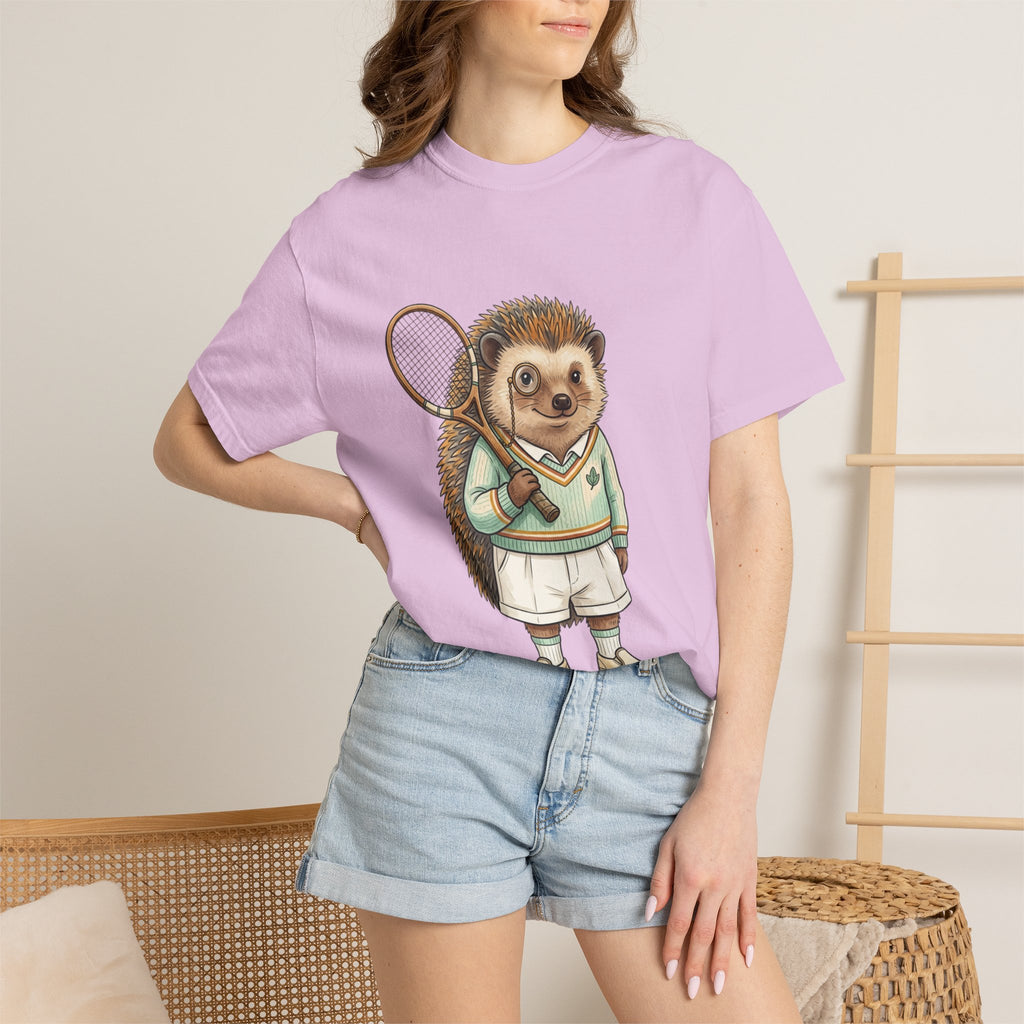 Hedgehog Tennis Player T‑Shirt — Cute Vintage Sports Animal Tee