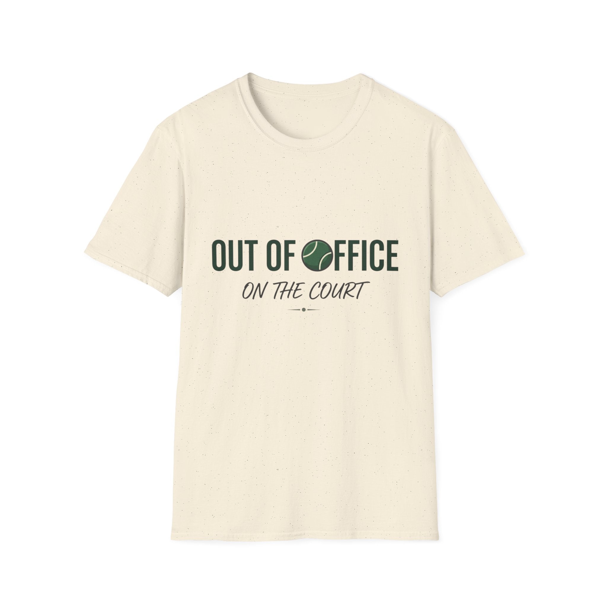 T-Shirt — "Out of Office on the Court" Tennis Graphic Tee