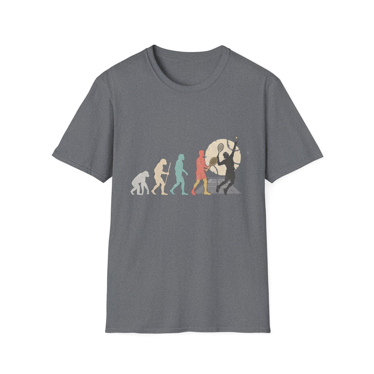 Evolution of tennis player T-Shirt — tennis Silhouette Tee