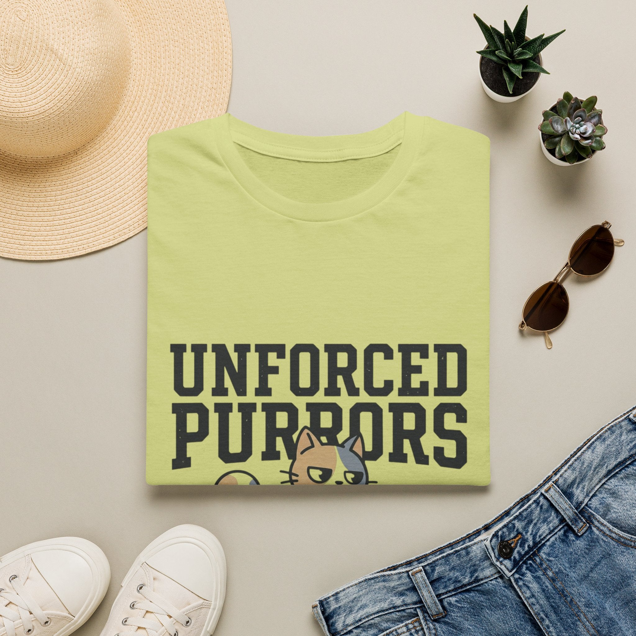 Unforced Purrs Cat T-Shirt — Funny Tennis Cat Graphic Tee