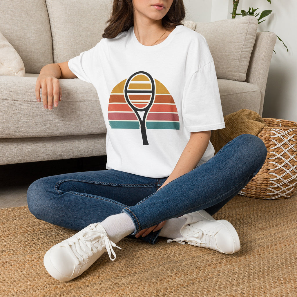 Tennis Racket Retro Sunset T-Shirt