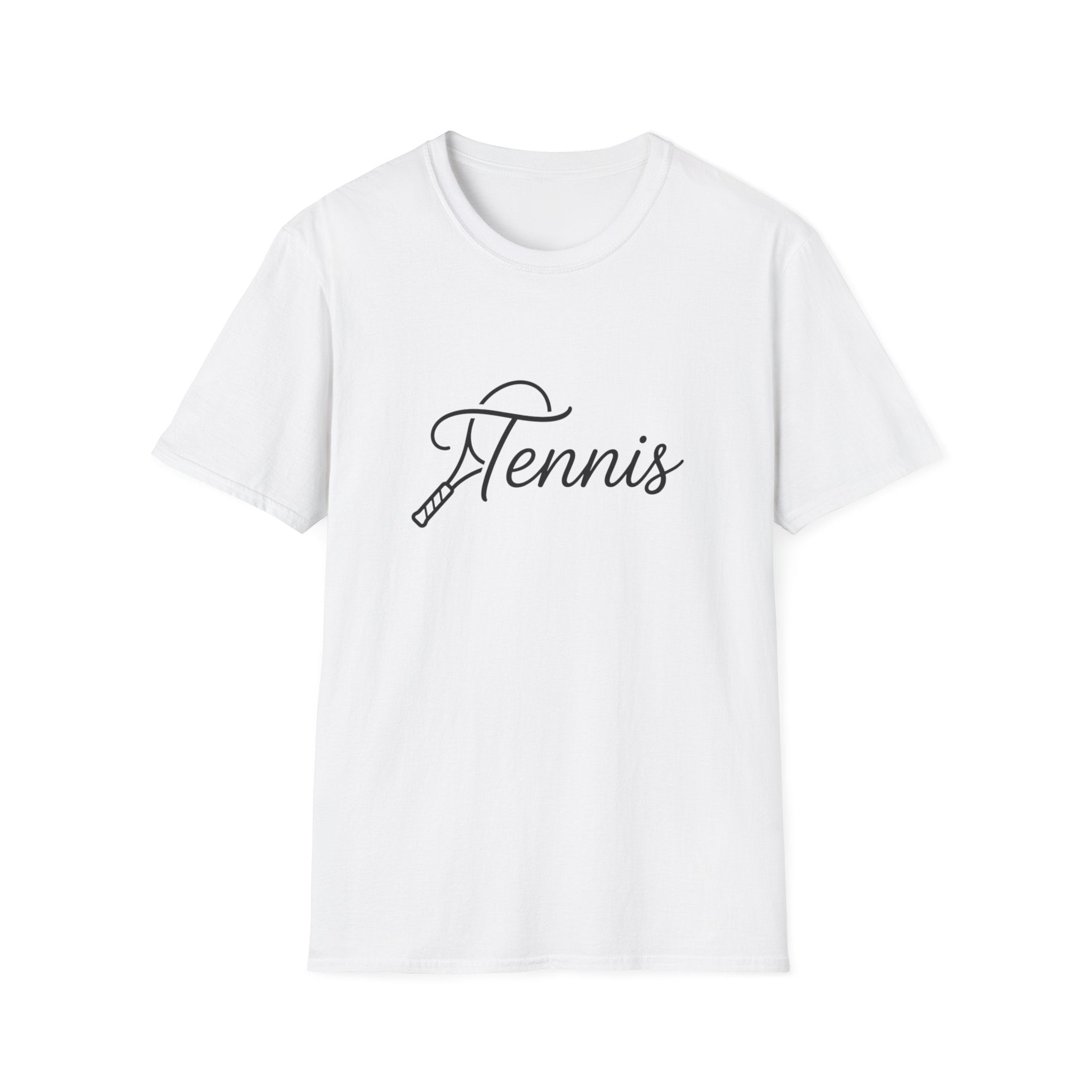 Tennis Script T-Shirt — Elegant Racket Design
