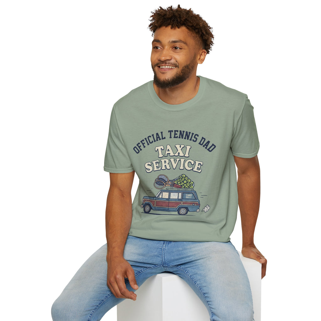 T-Shirt — "Official Tennis Dad Taxi Service" Vintage Car Dad Tee