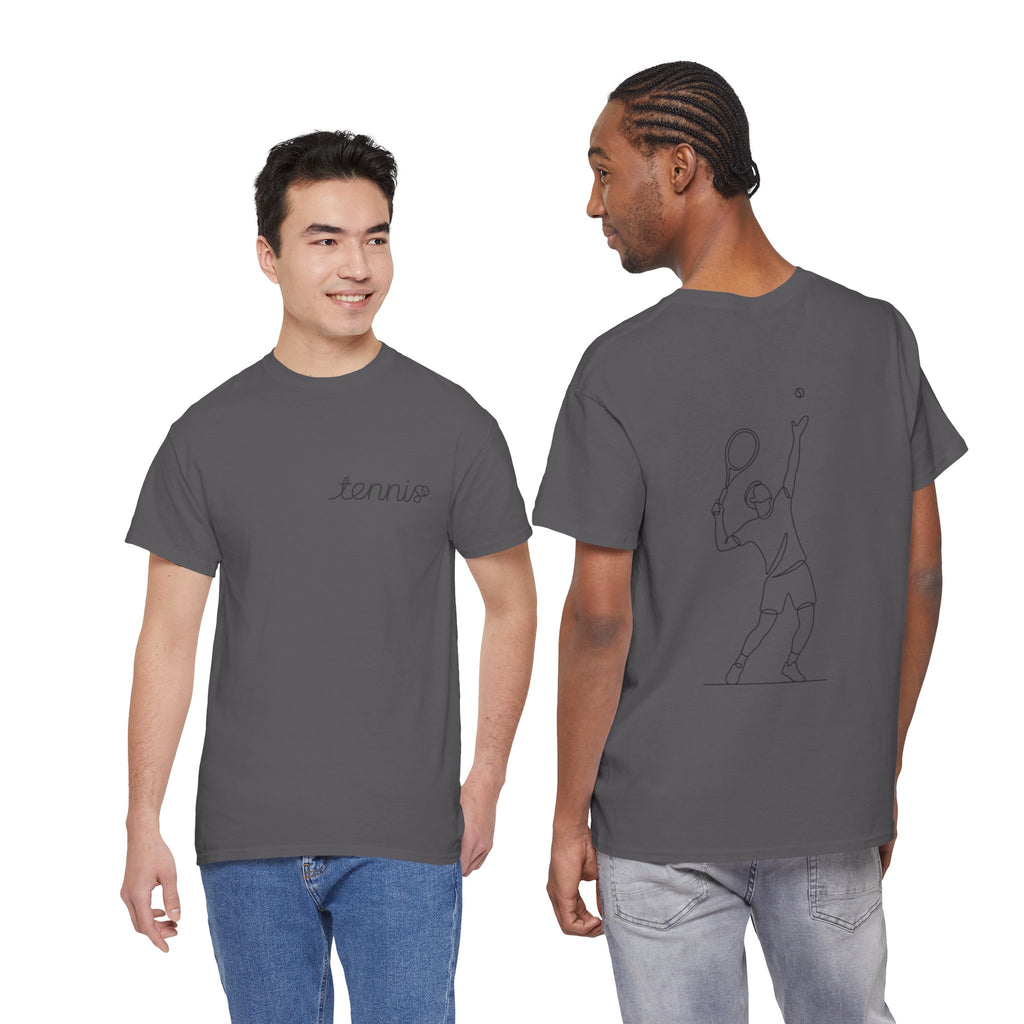 Tennis Serve Line Art Tee — Minimalist Tennis T-Shirt
