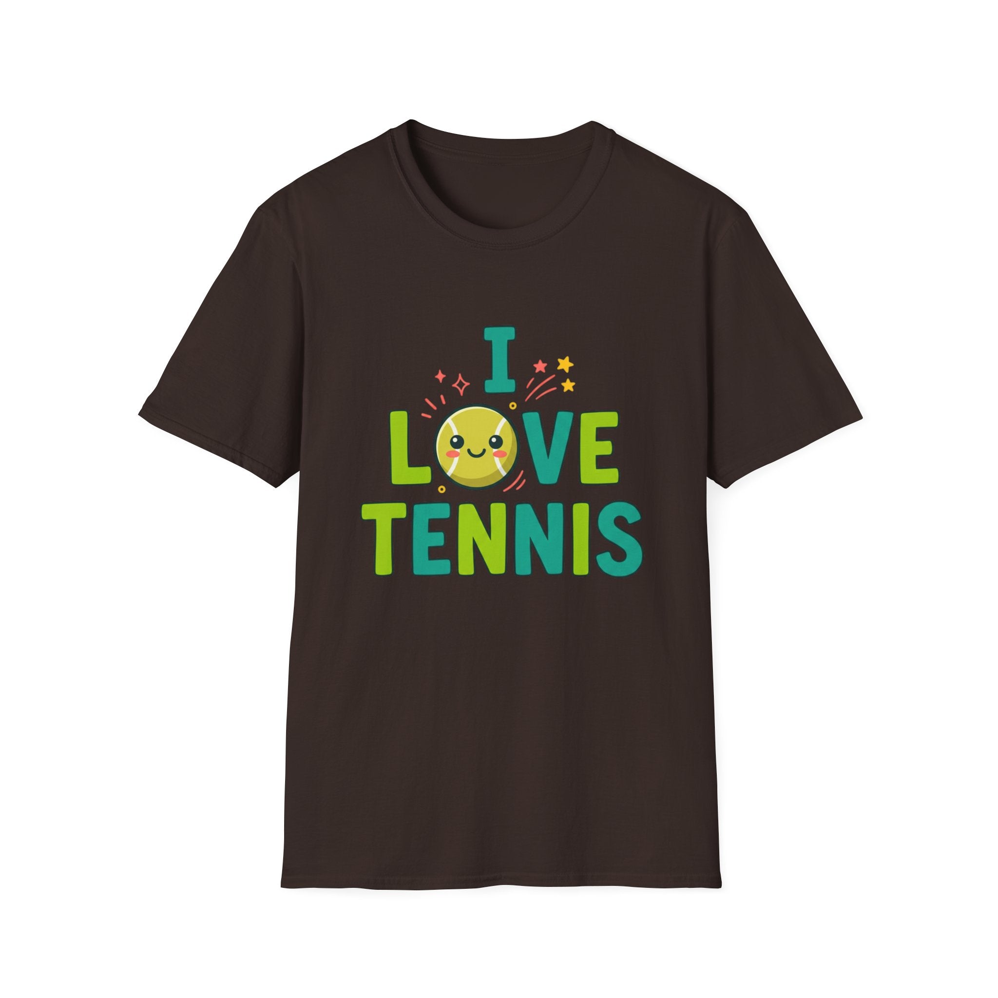 I Love Tennis T-Shirt — Cute Smiley Tennis Ball Tee for Players & Fans