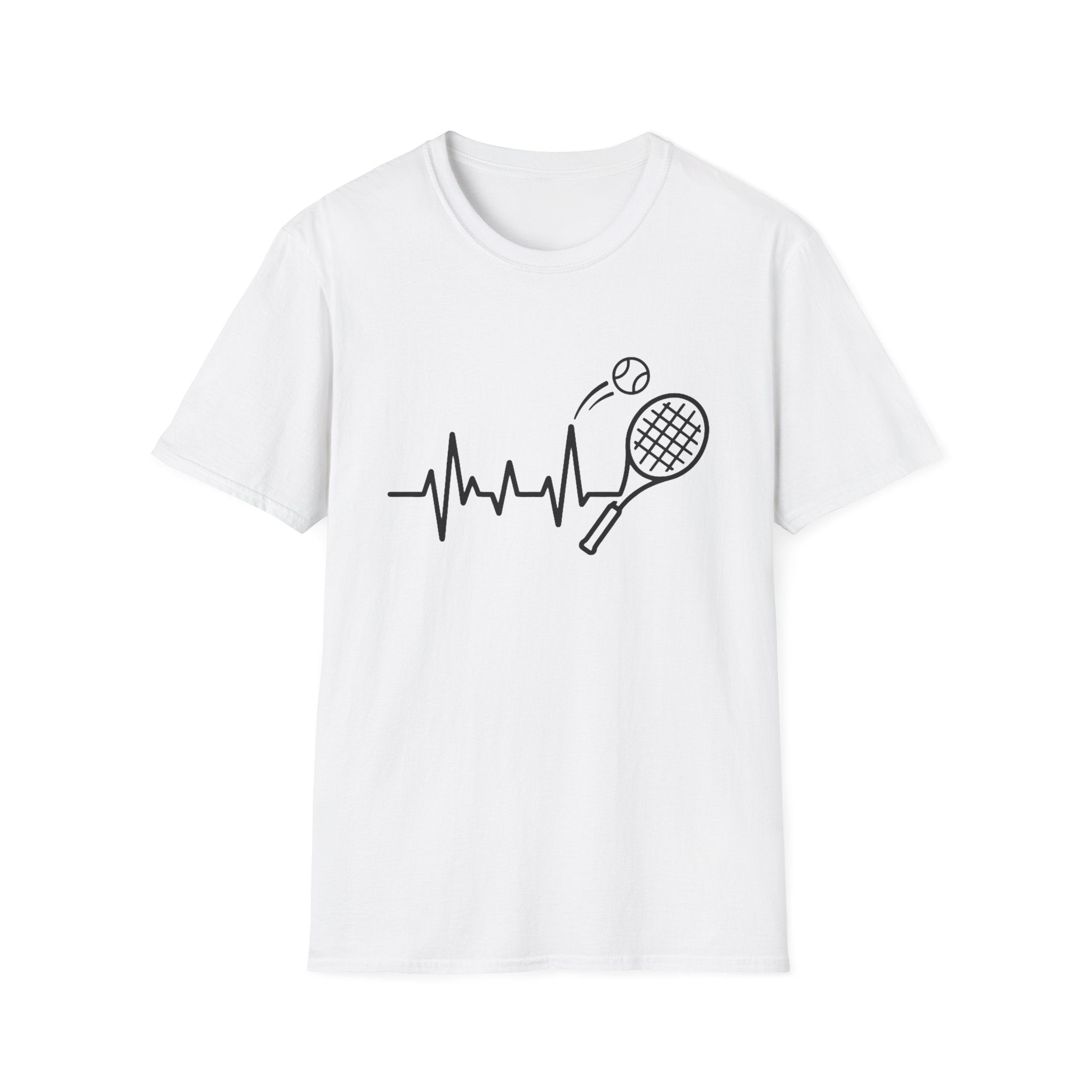 Tennis Heartbeat T-Shirt — Racket & Ball Graphic Tee for Players