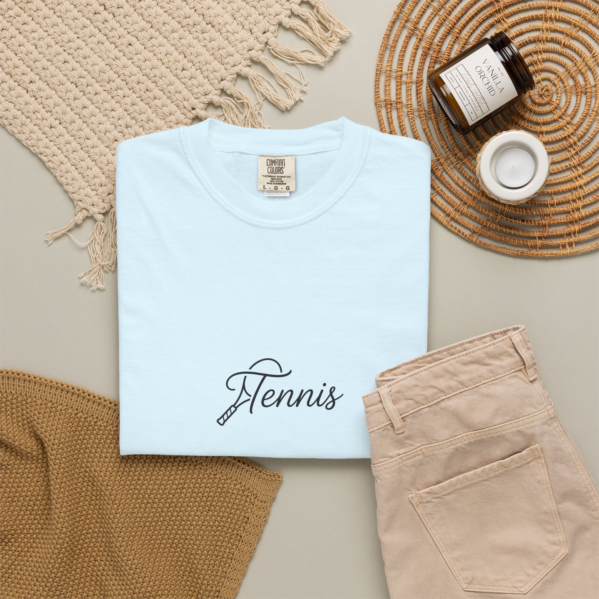 Tennis Script Tee — Minimalist Athletic Tennis T‑Shirt
