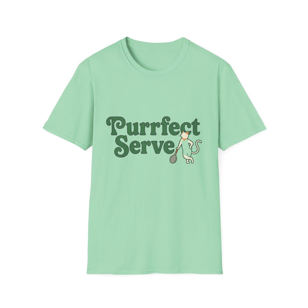 Purrfect Serve Cat Tennis T-Shirt