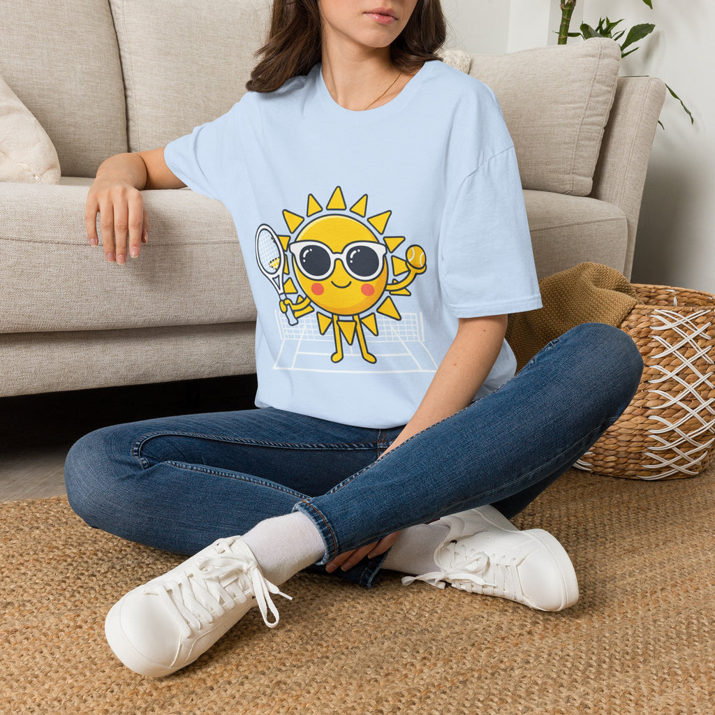 Sunshine Tennis Tee — Cute Sunglasses Sun Graphic T-Shirt