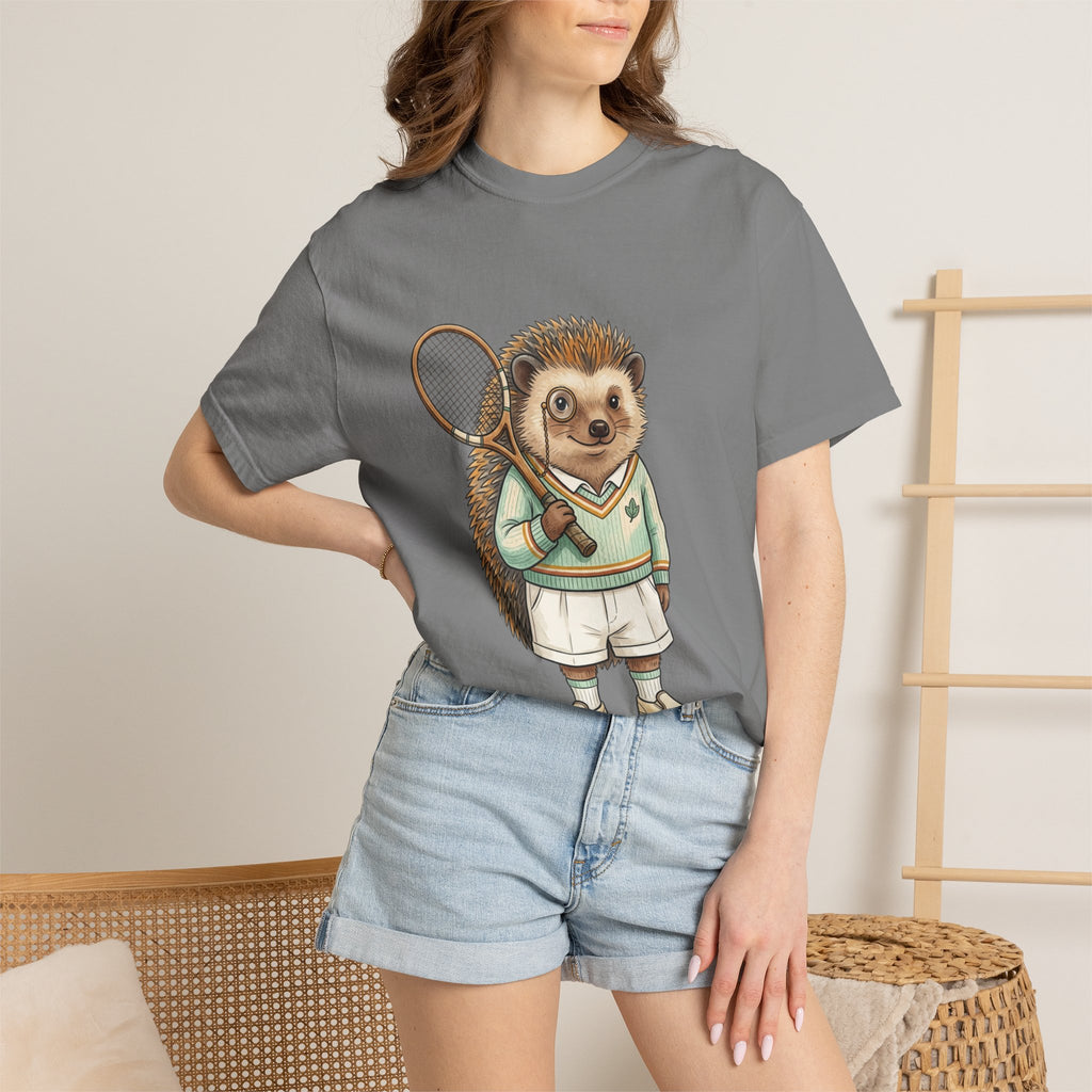 Hedgehog Tennis Player T‑Shirt — Cute Vintage Sports Animal Tee