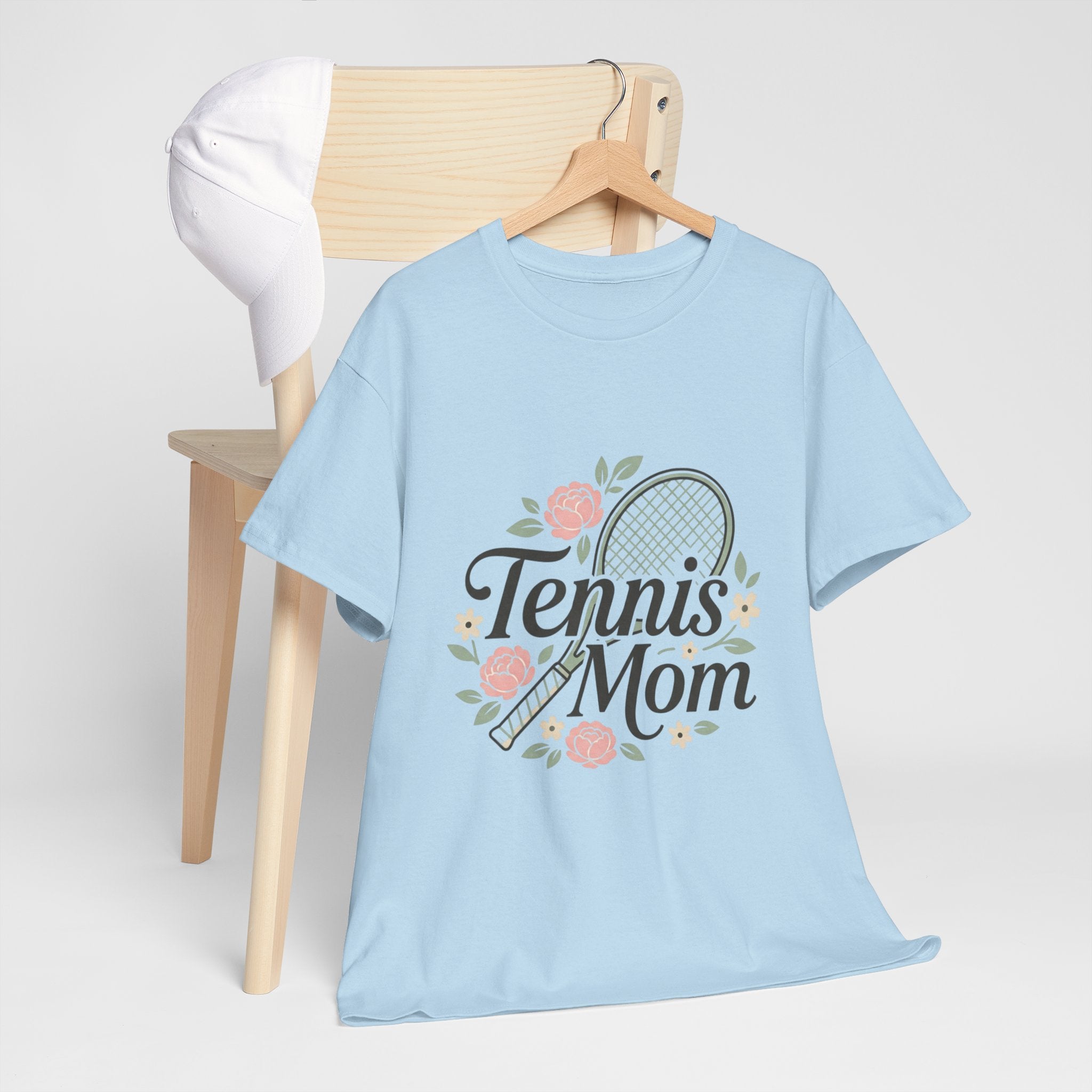 Tennis Mom T‑Shirt — Floral Tennis Racket Tee for Proud Sports Moms