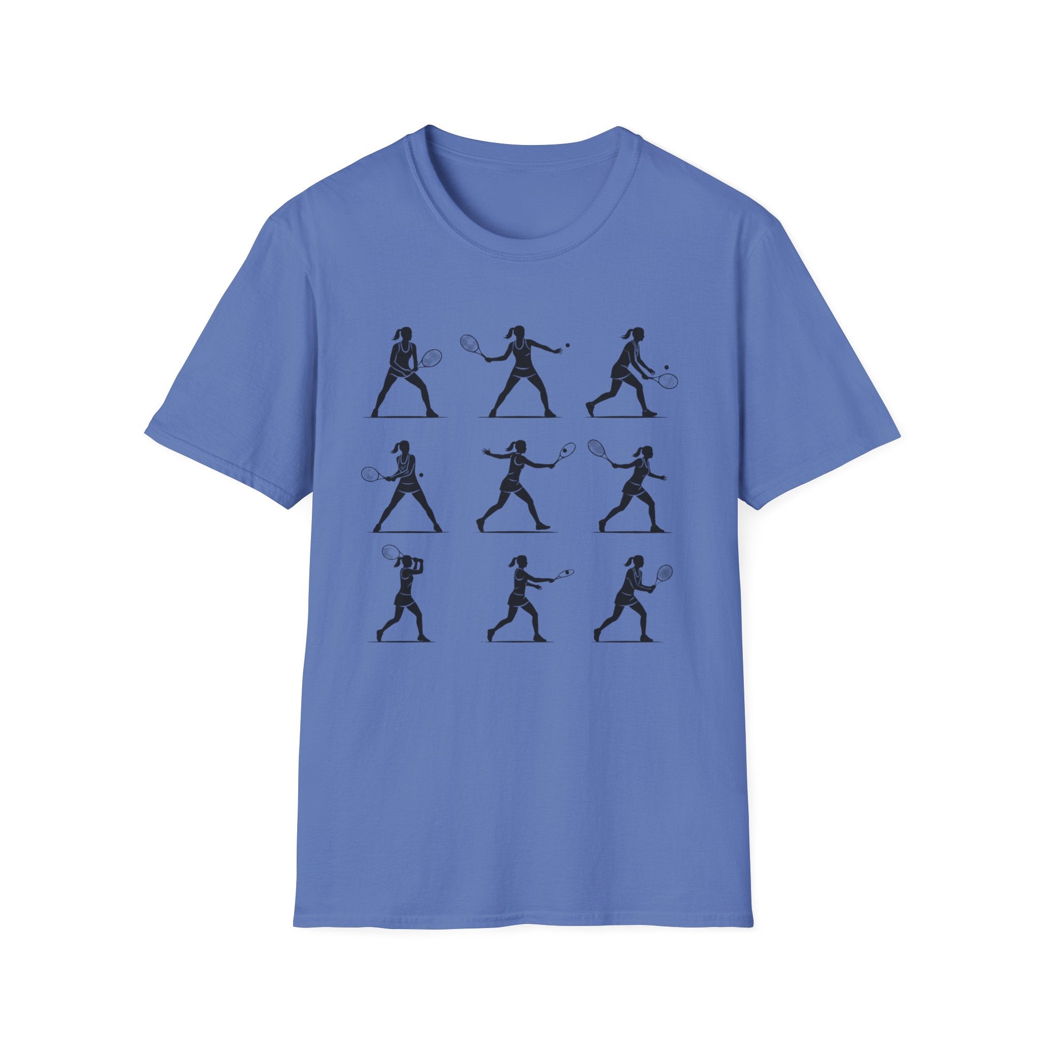 Tennis Silhouette Tee — Women's Tennis Player Pose Graphic T-Shirt