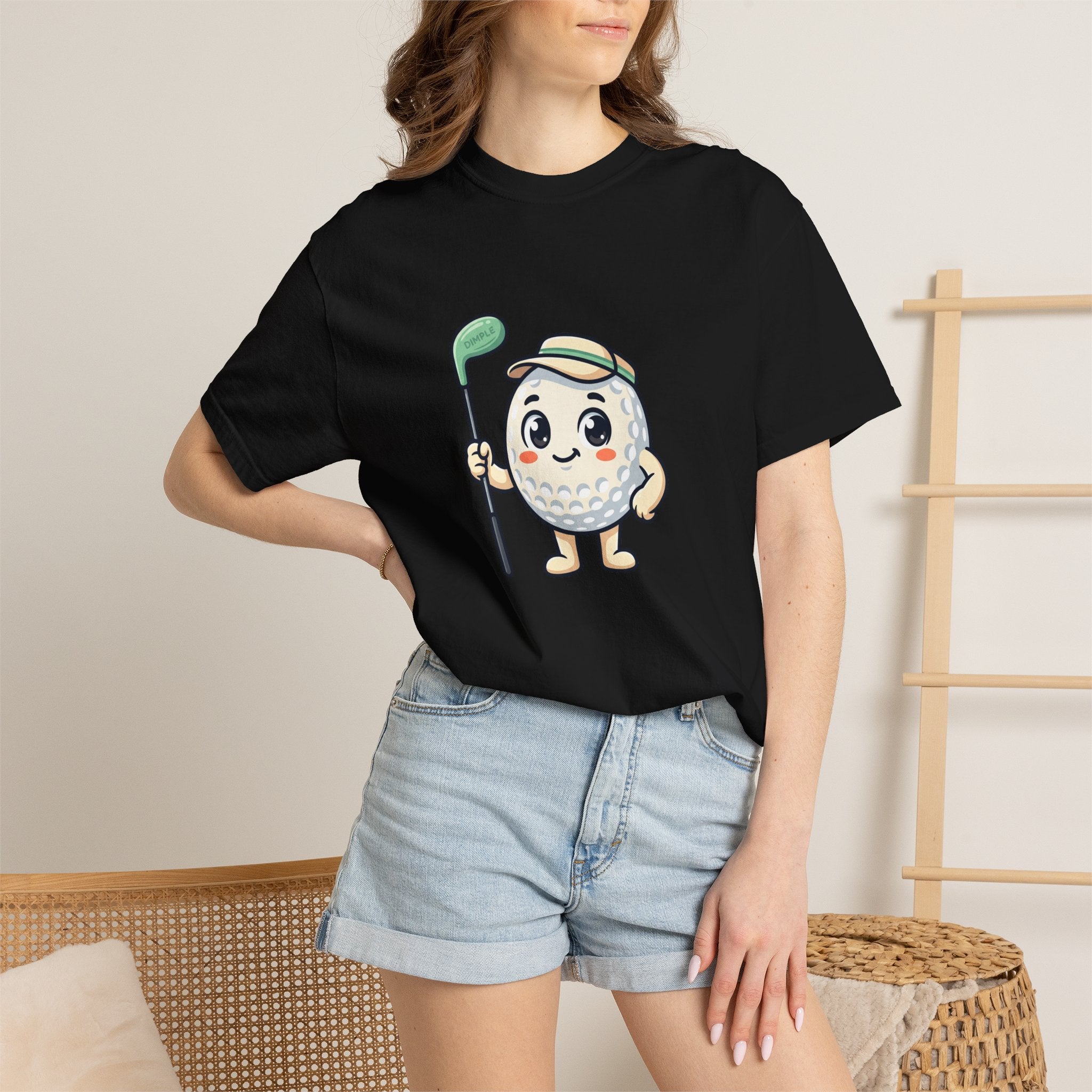 Golf Ball Cartoon T-Shirt — Cute Golfer Graphic Tee